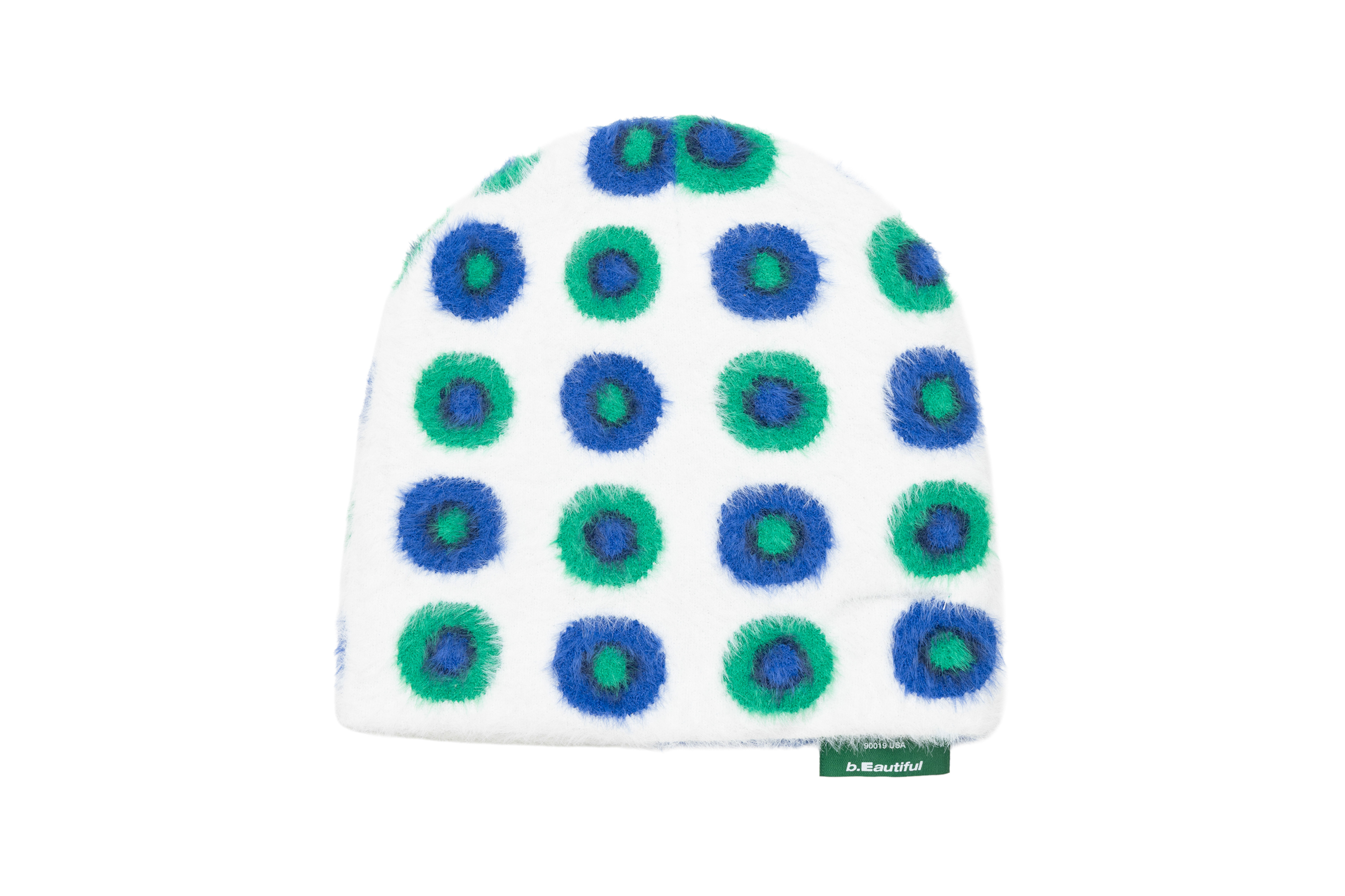 b.Eautiful "Department Mohair Beanie" (White / Blue)