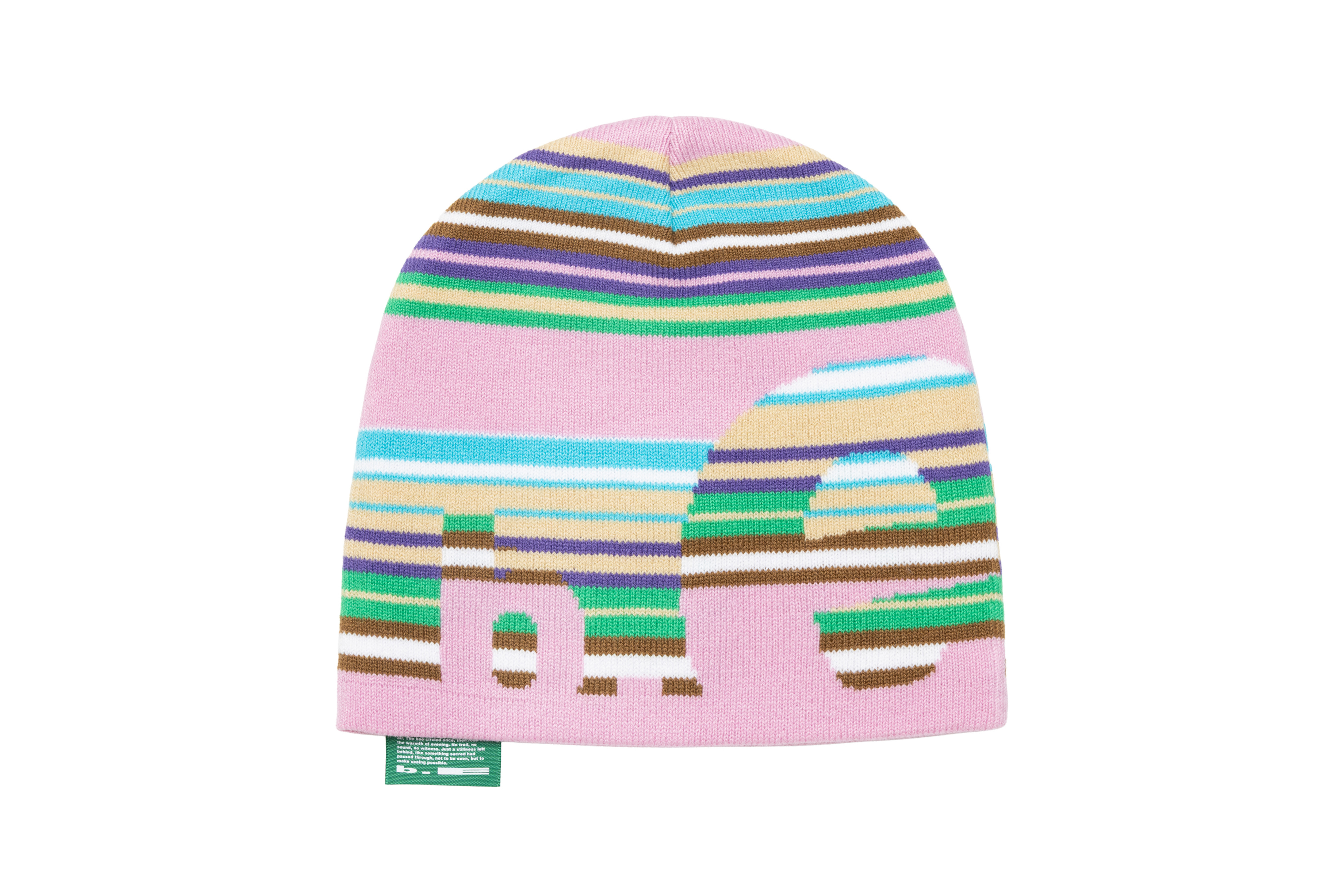 b.Eautiful "b.e Stripe Beanie" (Pink / Multi)