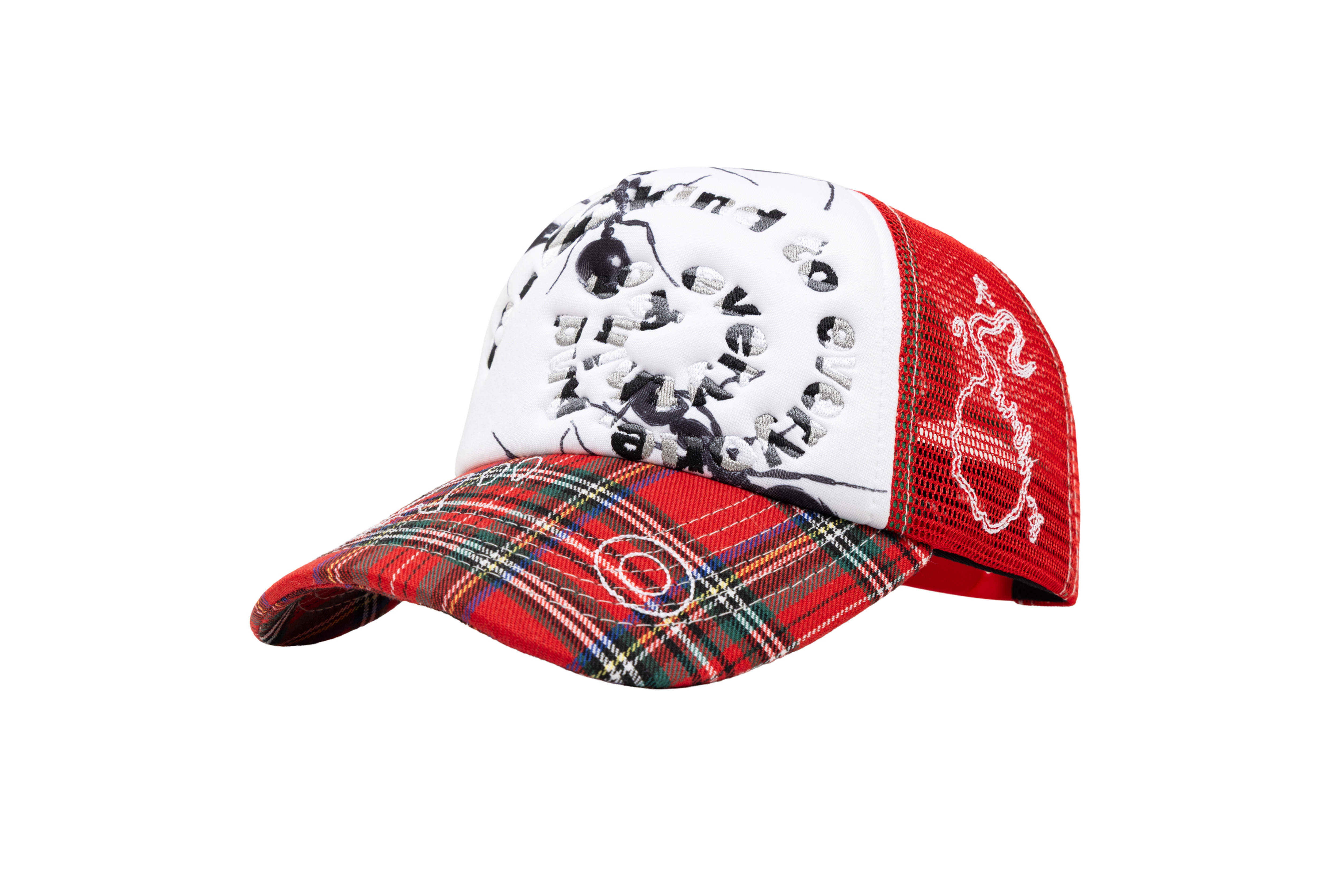 b.Eautiful "b.i Foam Trucker Hat" (Red Plaid / Ants)