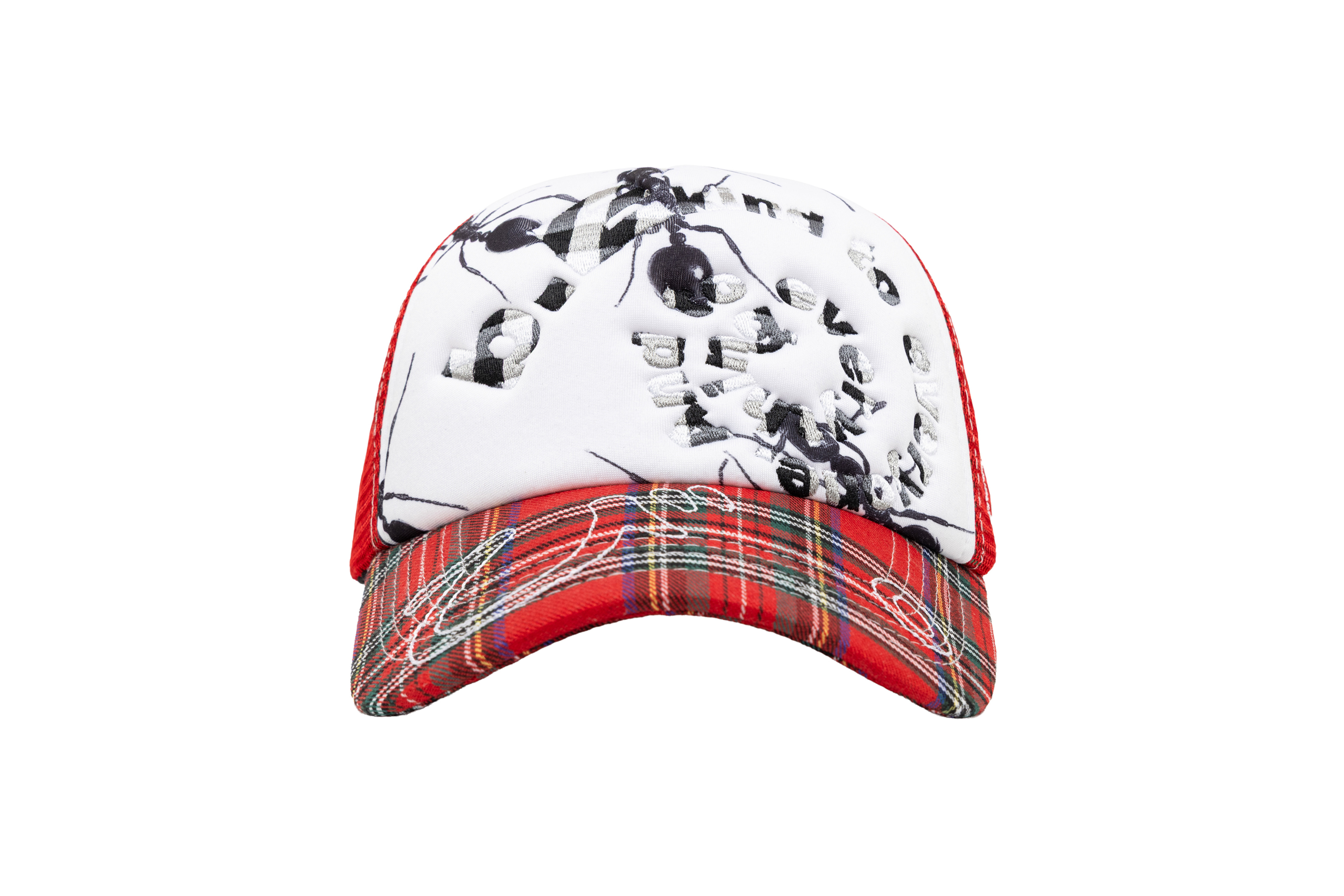 b.Eautiful "b.i Foam Trucker Hat" (Red Plaid / Ants)