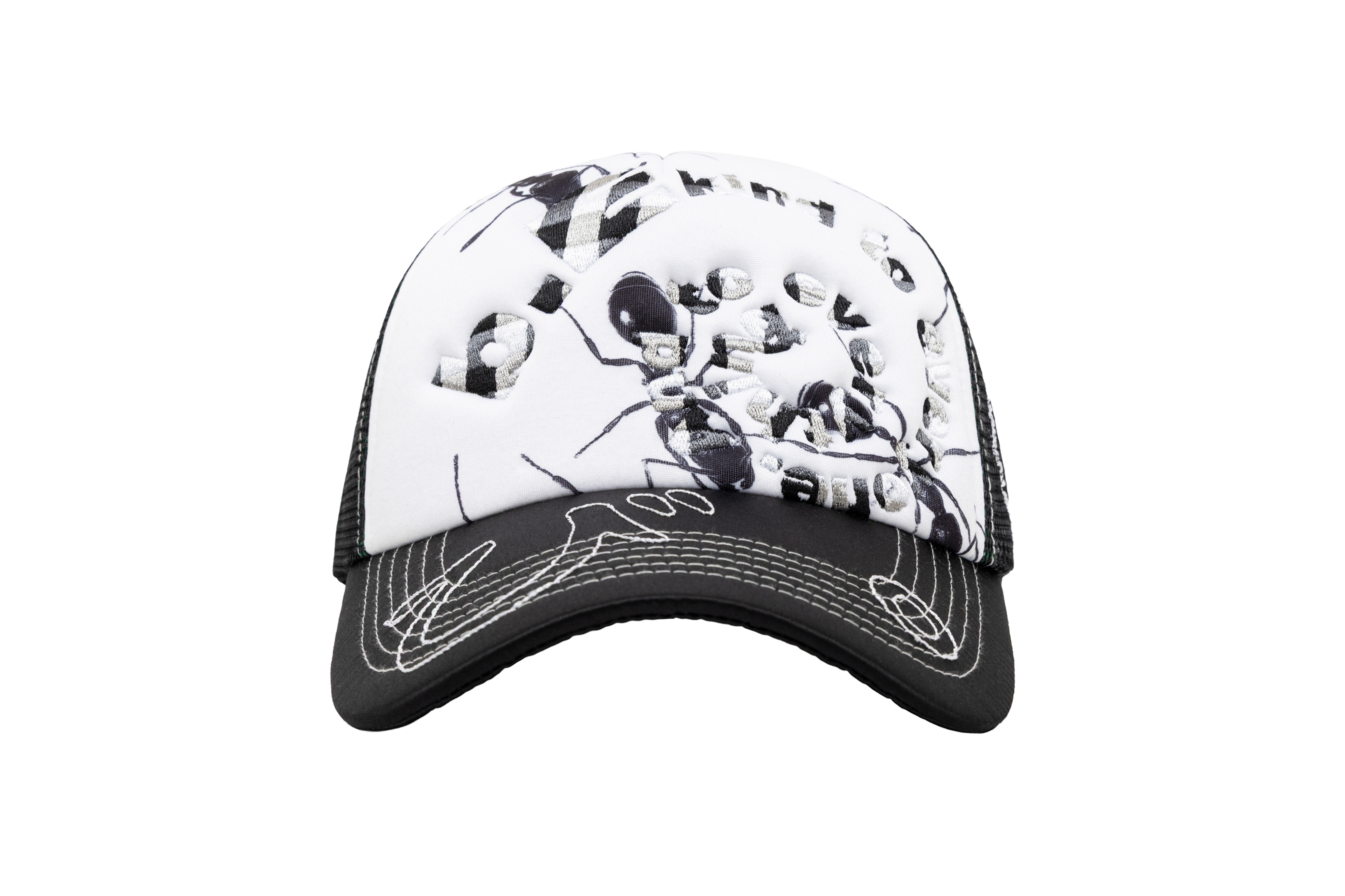 b.Eautiful "b.i Foam Trucker Hat" (Black Satin / Ants)