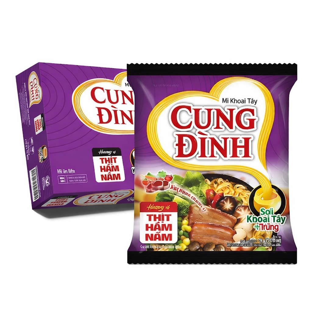 Cung Dinh Instant Noodles with Mushroom and Pork Flavor
