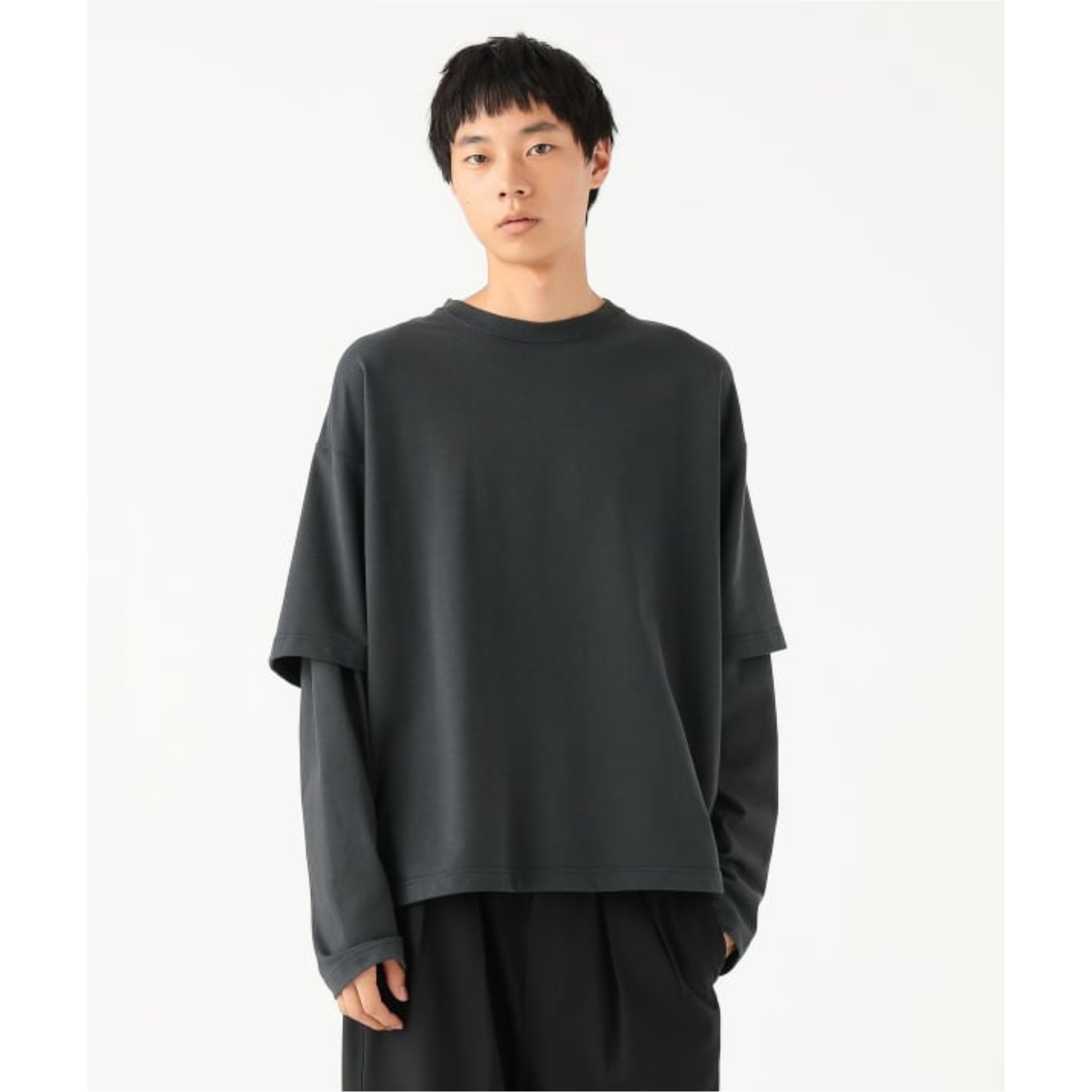 2025AW BEAMS 寬短版 假兩件式 長T 現貨 11-14-0477-803