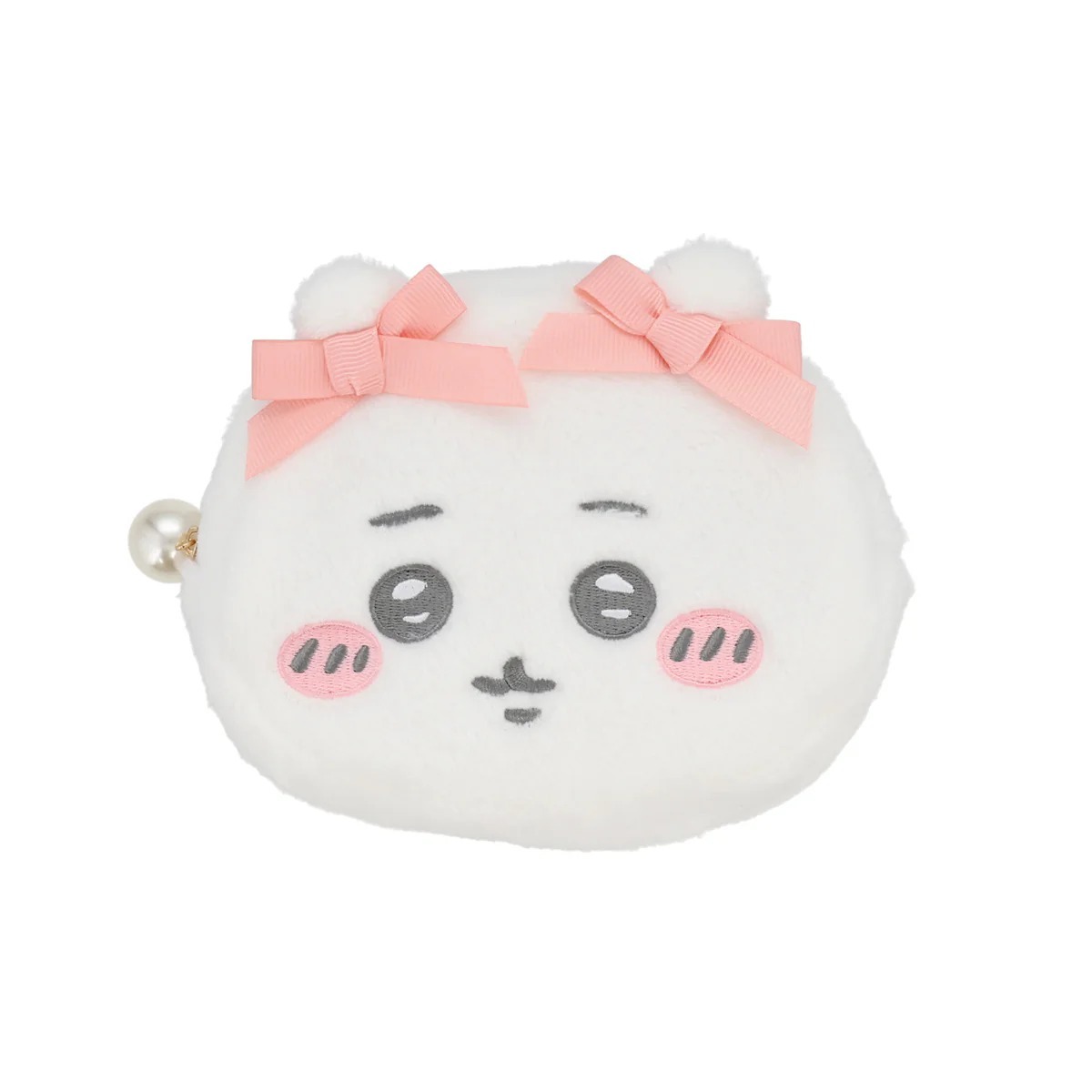 日本限定 Chiikawa 吉伊卡哇 雙蝴蝶結系列 立體頭型化妝袋