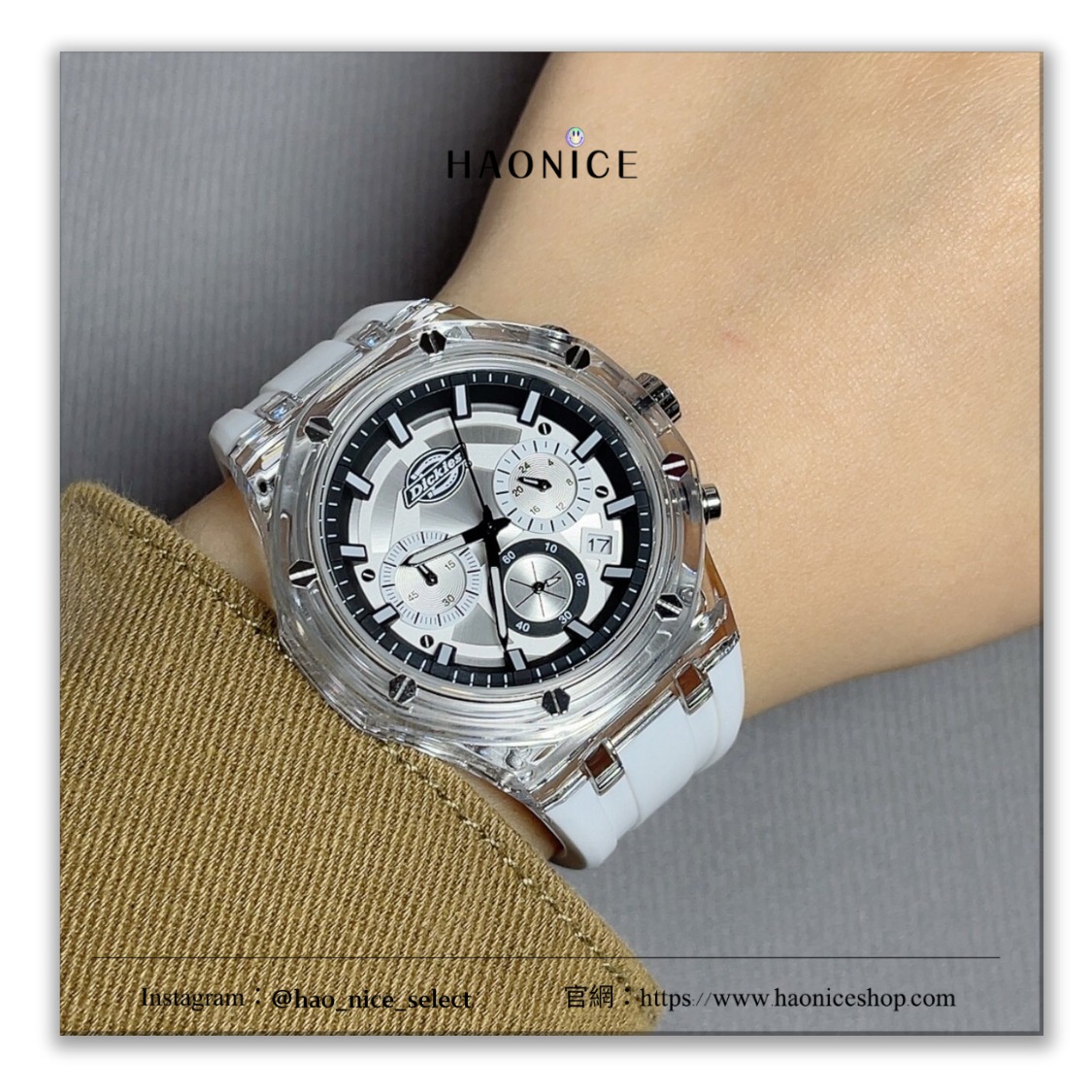 【HAO NICE】100%正品🔥潮流品牌 Dickies 冰雕系列 經典三盤六針機械錶 全自動錶 防水 運動手錶