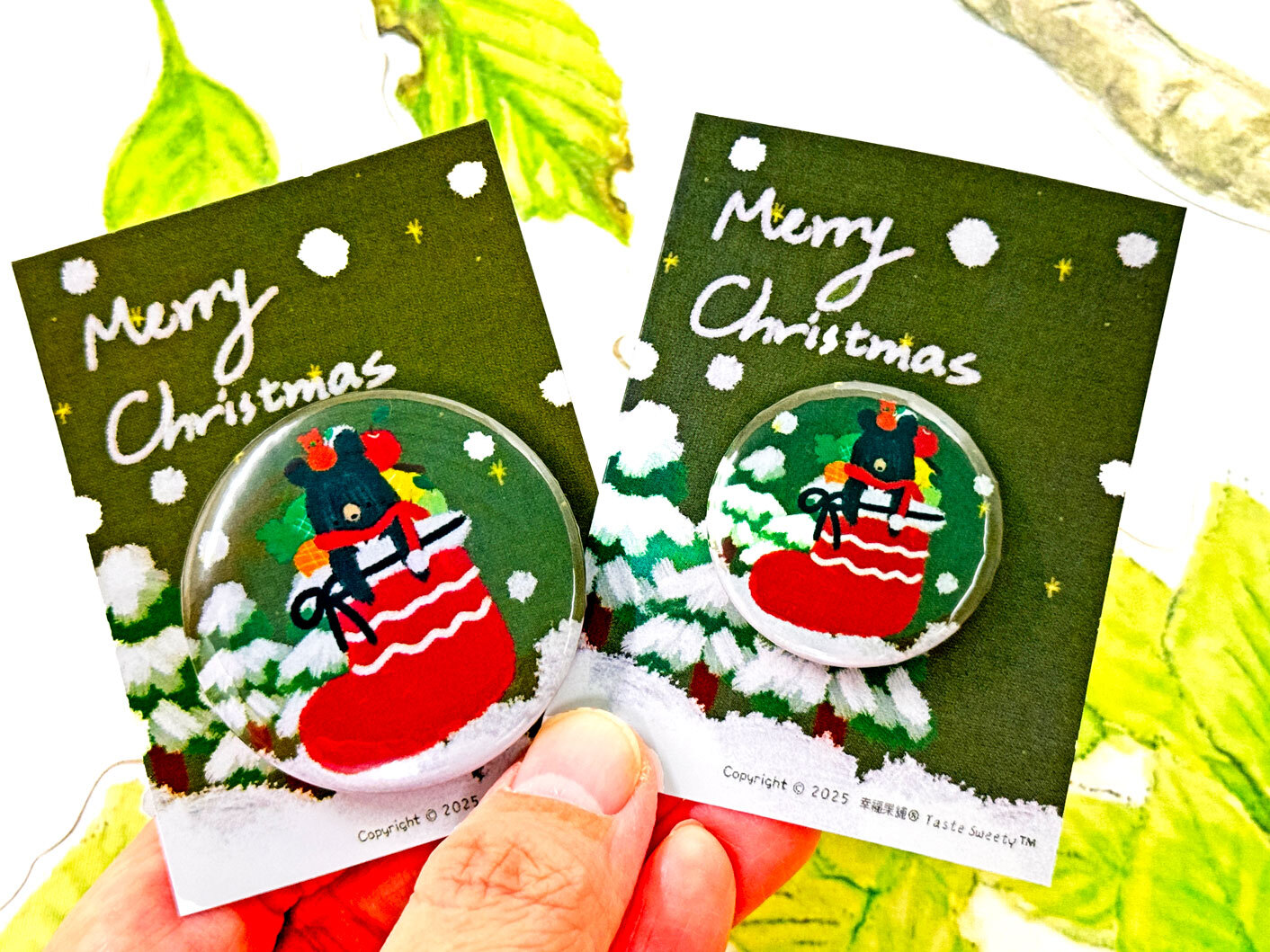 禮物襪熊圓徽章(胸章)