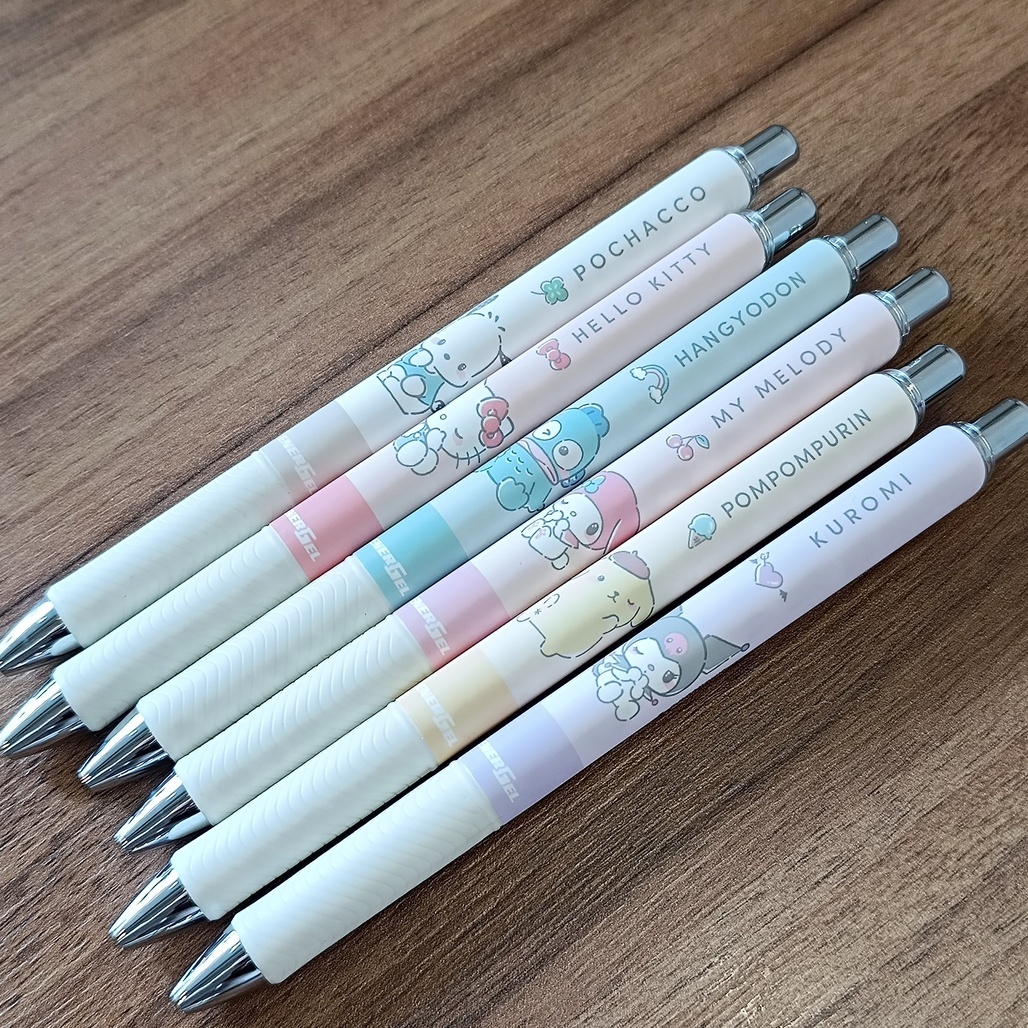 日本Pentel．ENERGEL 極速鋼珠筆 0.5/黑芯 三麗鷗柔淡色系 共六款