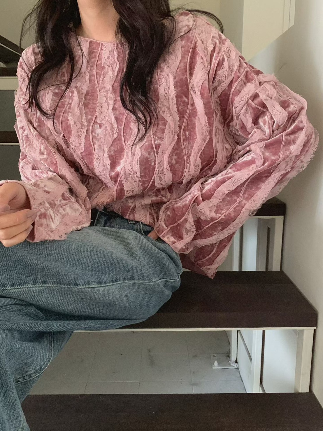 閃絨寬肩上衣
