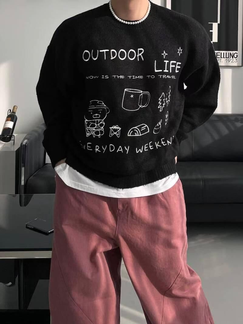 英文字圖案針織衫 Tac-0373T