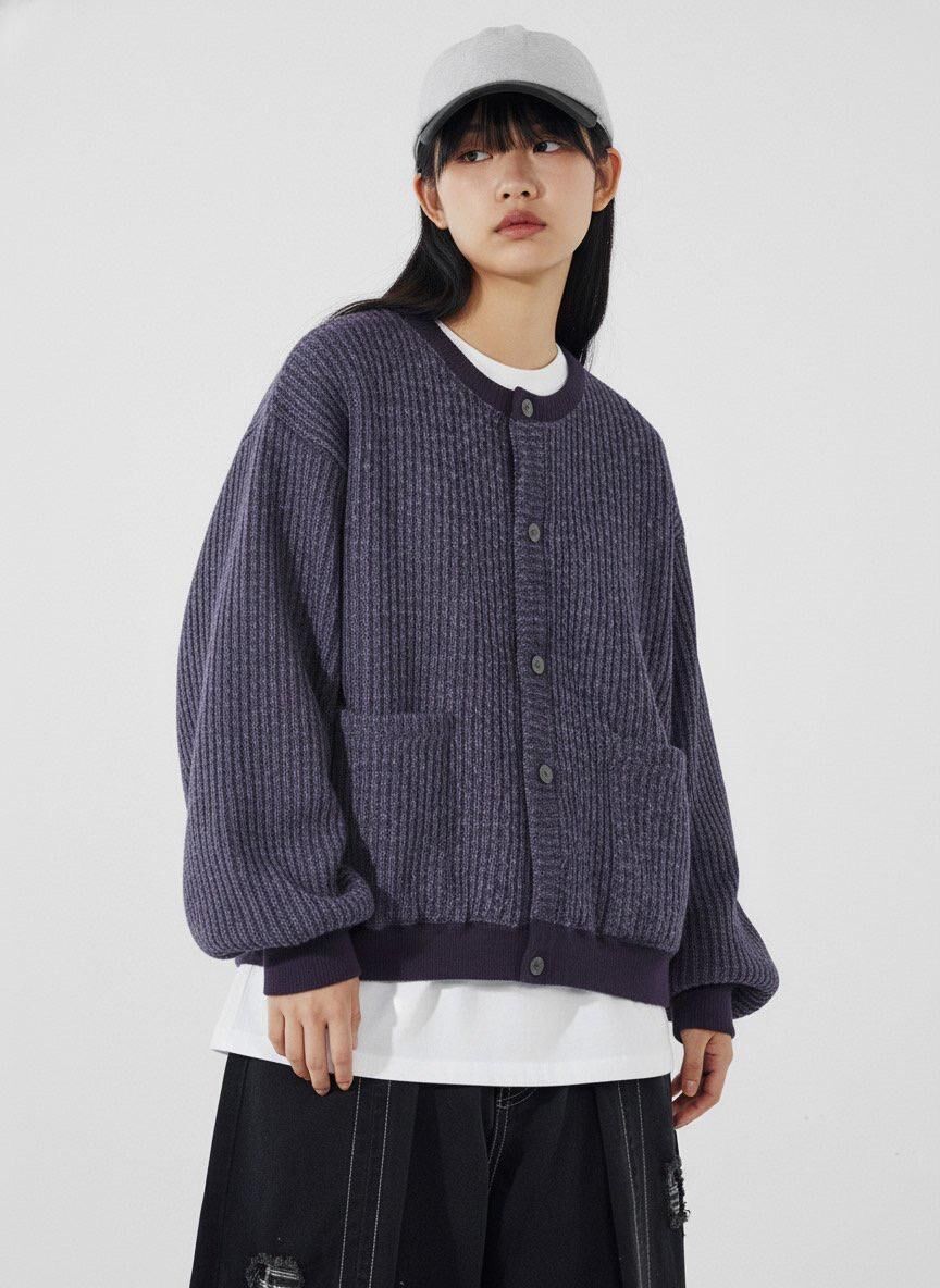 淨色圓領開胸外套 UNUSED-144JK