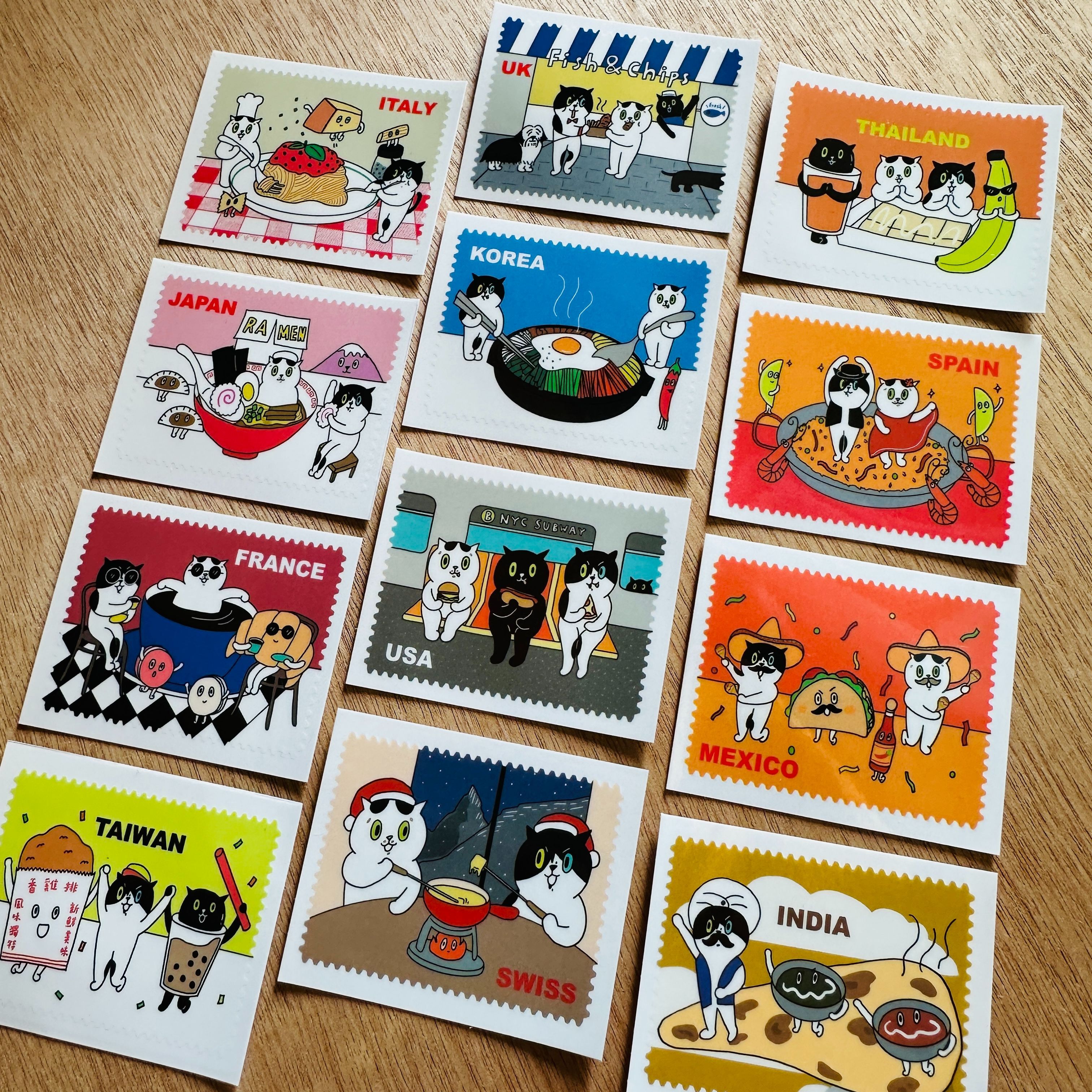 BON APPÉTIT! 12枚 透明郵票貼紙｜superB studio