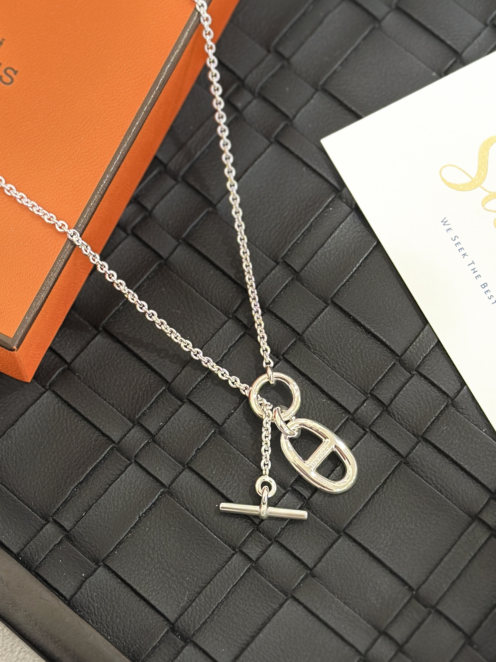 HERMÈS Chaine d'ancre Pendant 豬鼻吊墜925純銀項鍊