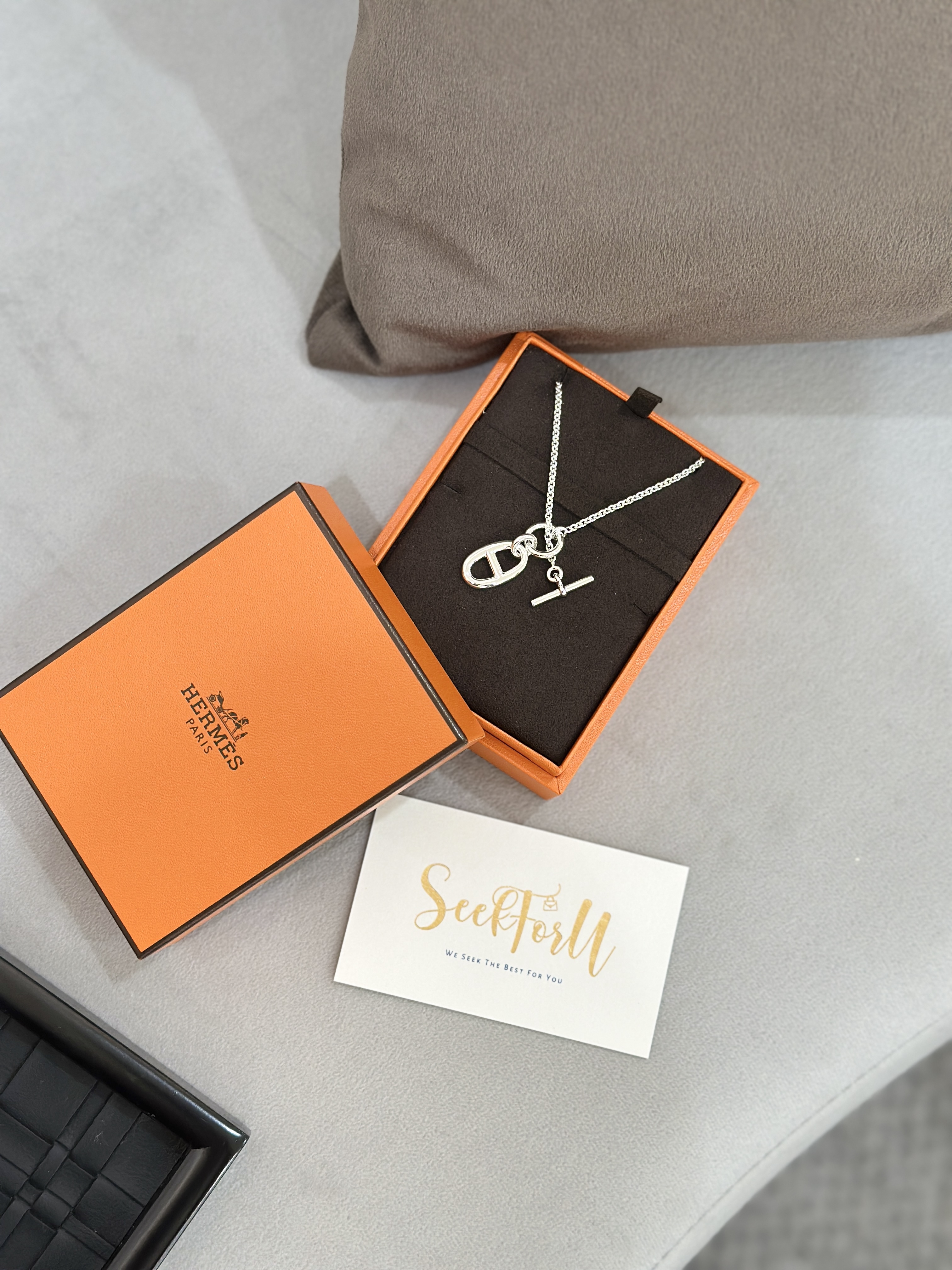 HERMÈS Chaine d'ancre Pendant 豬鼻吊墜925純銀項鍊