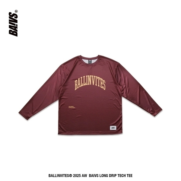 Baivs Long Drip Tech Tee BLT4114R 男 球參 長袖上衣 休閒長袖 機能 排汗 酒紅