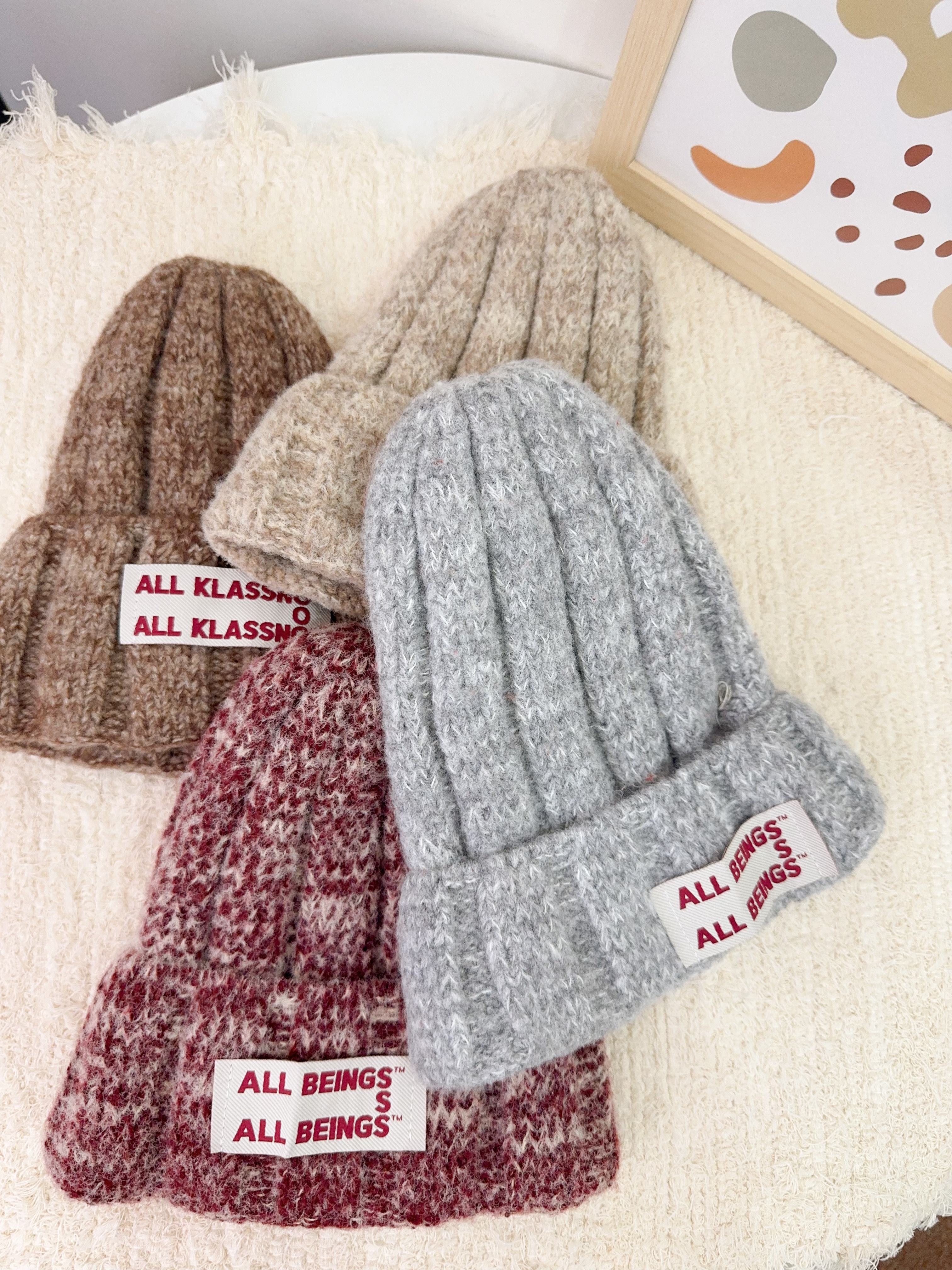 親子款-混針織厚磅標籤毛帽