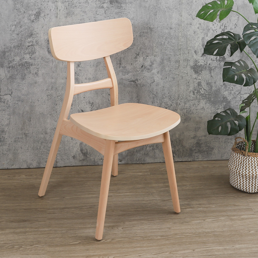 東恩木面實木餐椅/奶茶木紋色餐椅/休閒椅/洽談椅/商業椅