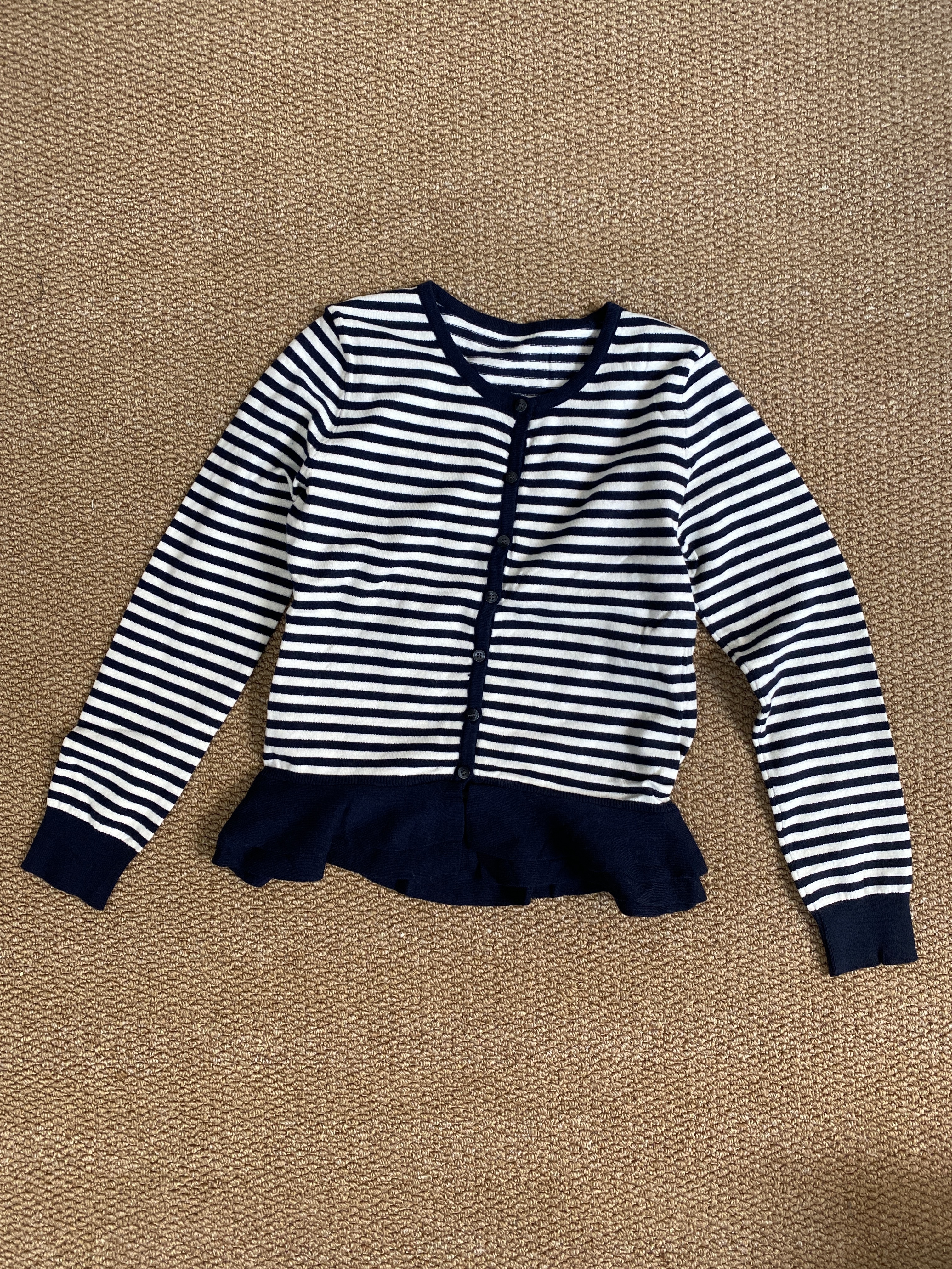 W00052裙擺條紋針織外套