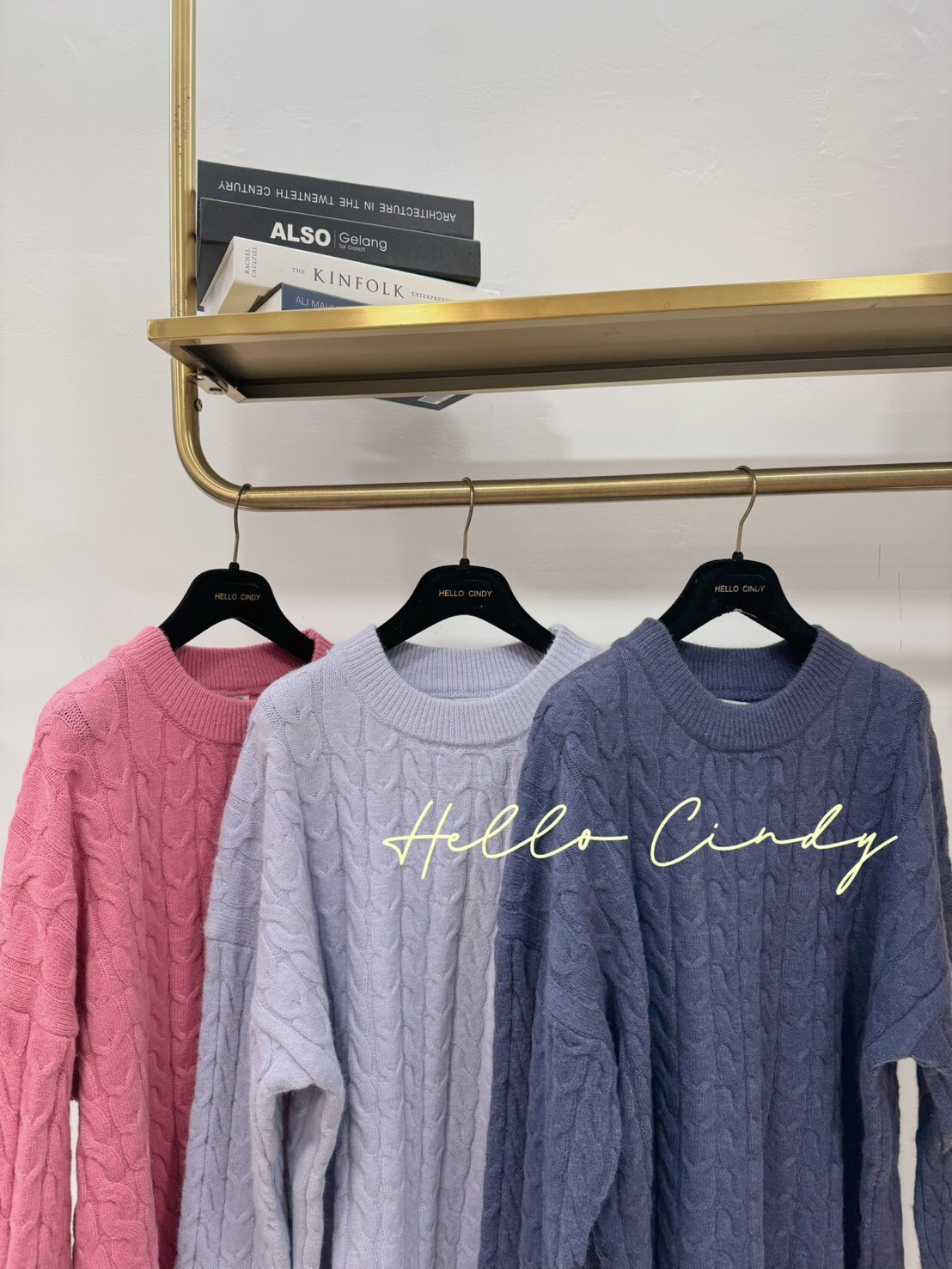 B12132 超甜美Over size長版袖扣麻花針織毛衣