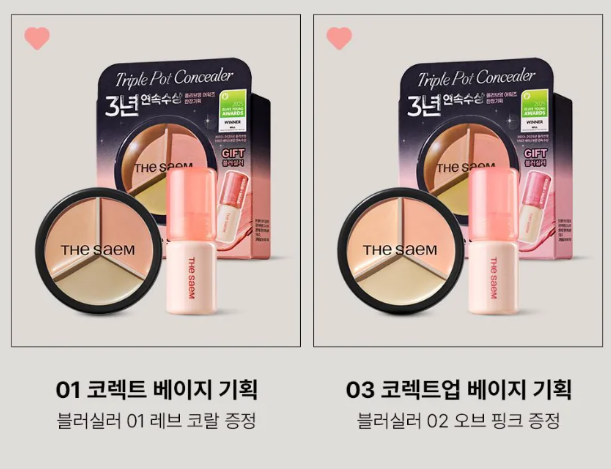 THE SAEM Smooth Perfect 3-in-1 Concealer with Free Blush Set
