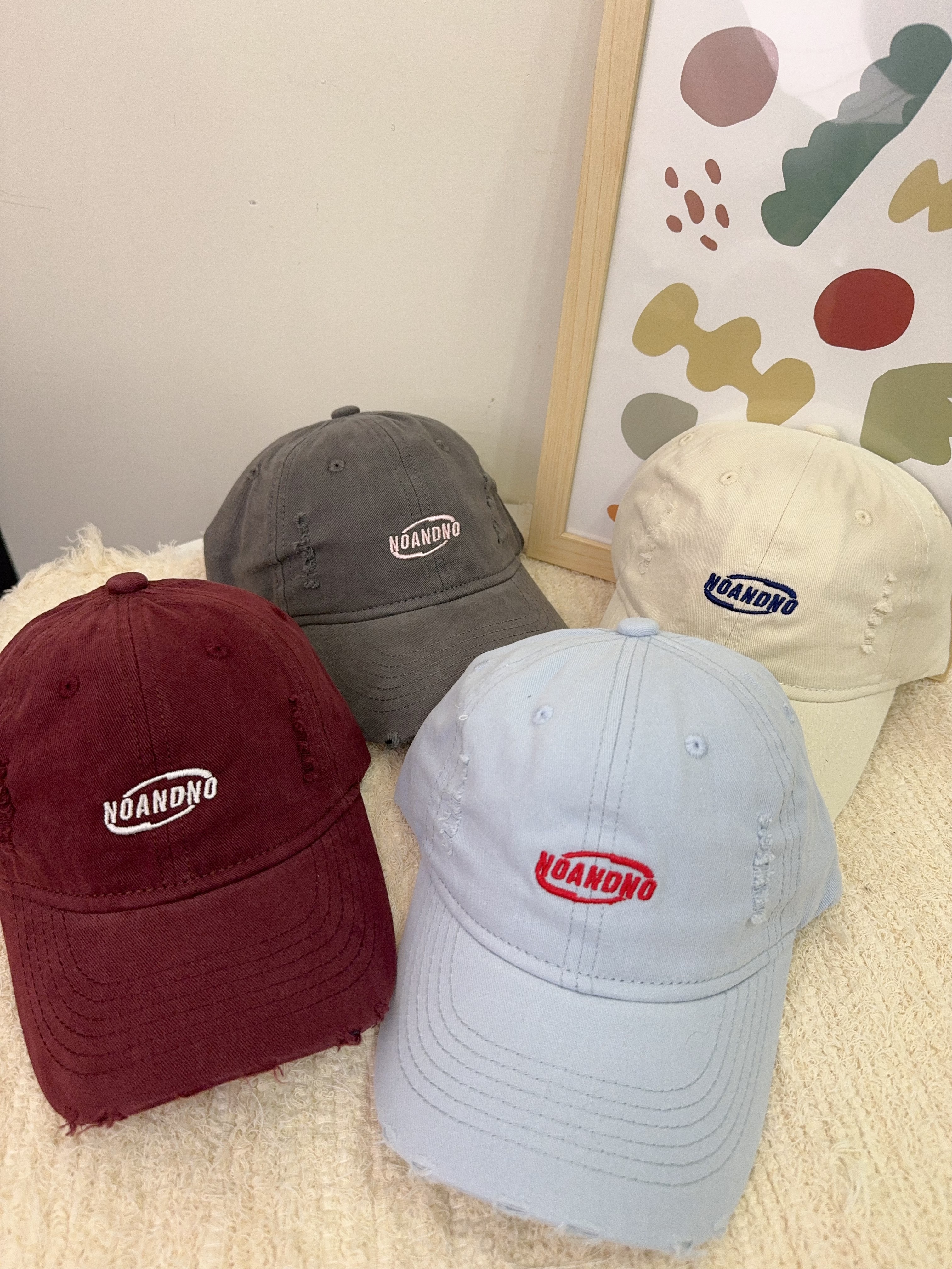 時髦破損棒球帽