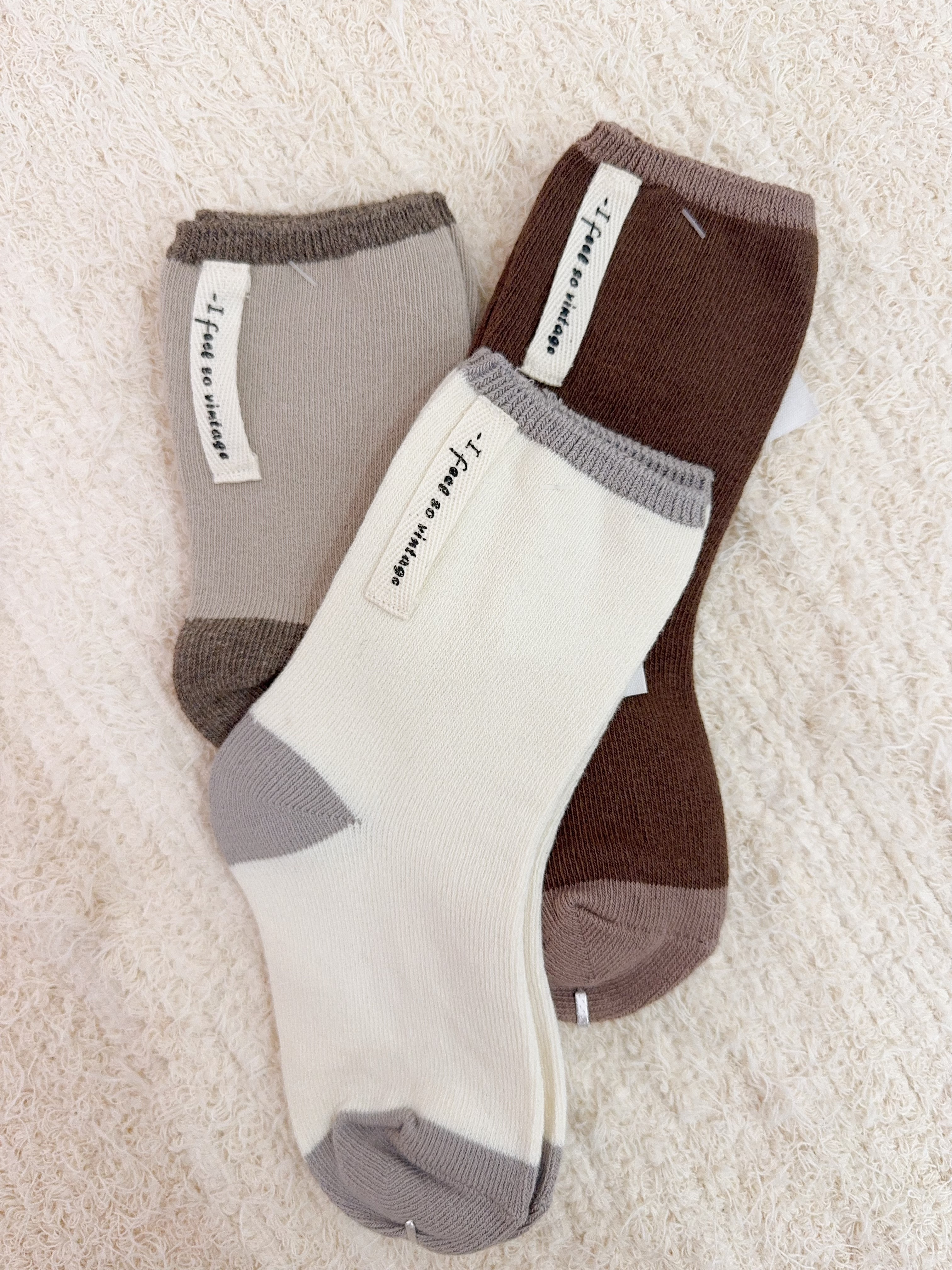 拼色標籤襪組3入