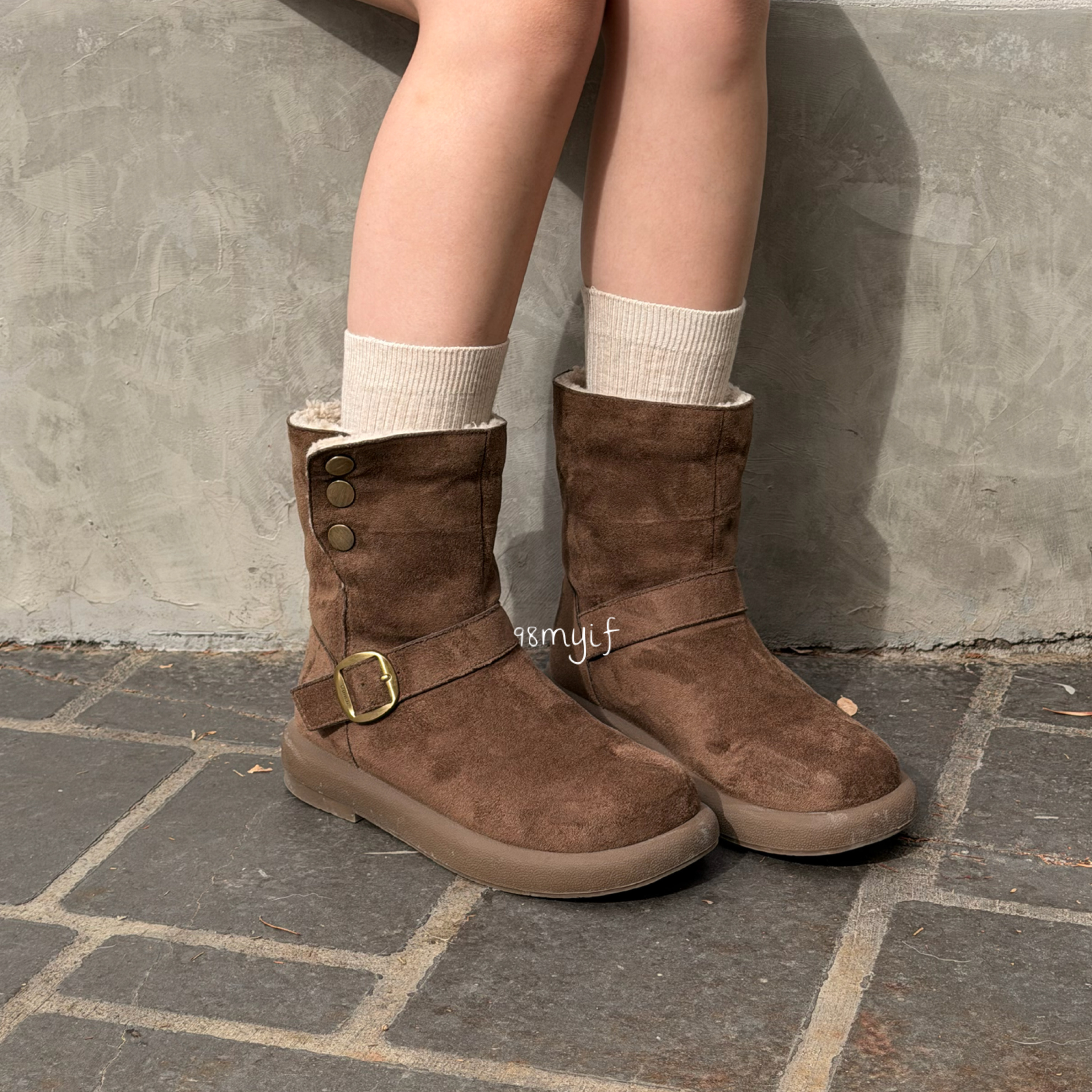 💥ON SALE 🧸QQ毛可愛中筒雪靴