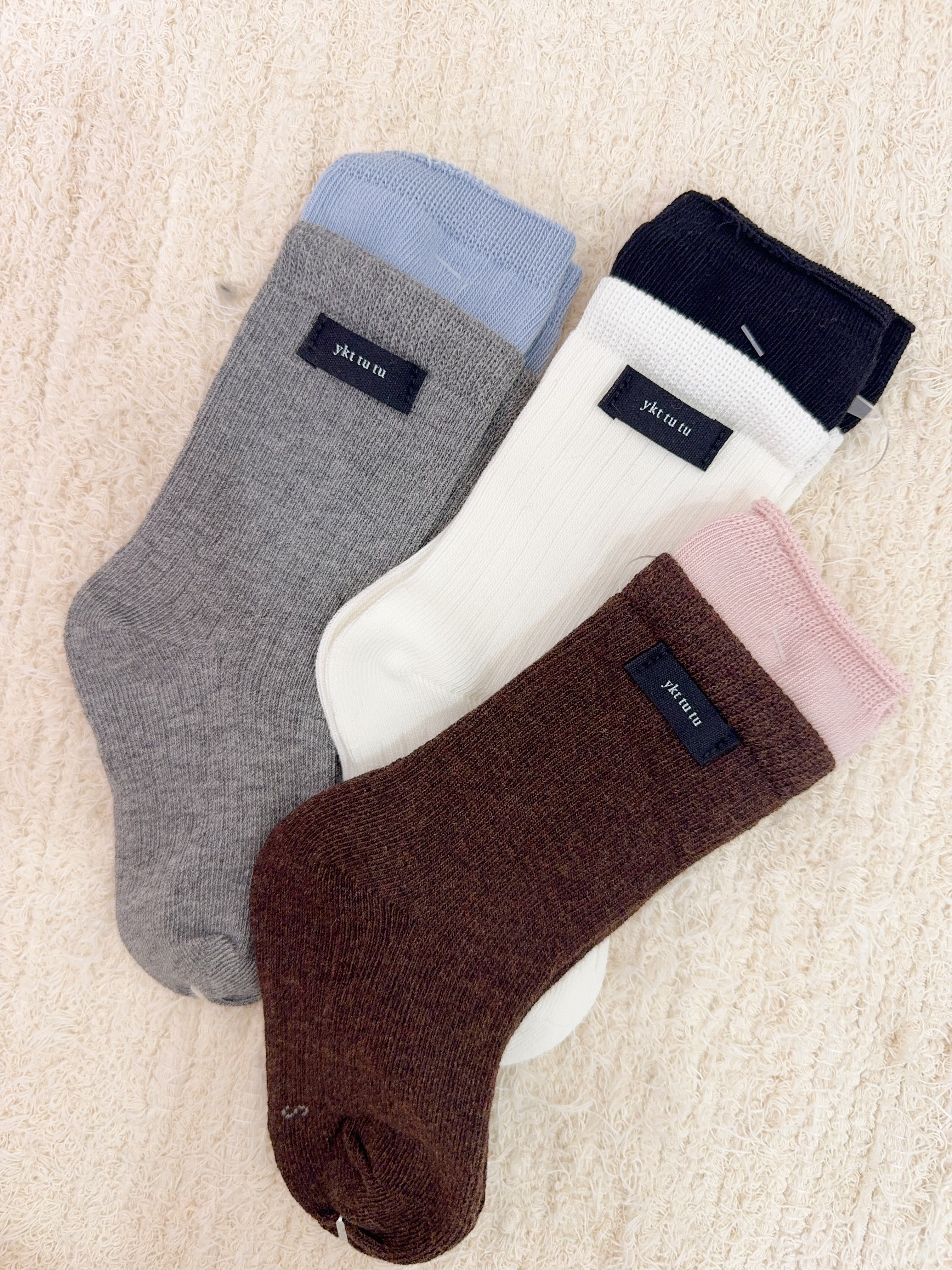 拼接撞色襪組3入