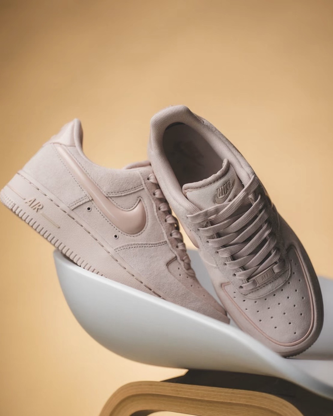 <韓國限定>Nike Air Force 1 '07 AF1 麂皮 櫻花粉 淡粉