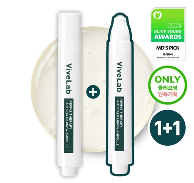 Vivelab Revive Therapy Roll-on Hair Growth Serum (can be used on hair and eyebrows) 15ml + 15ml