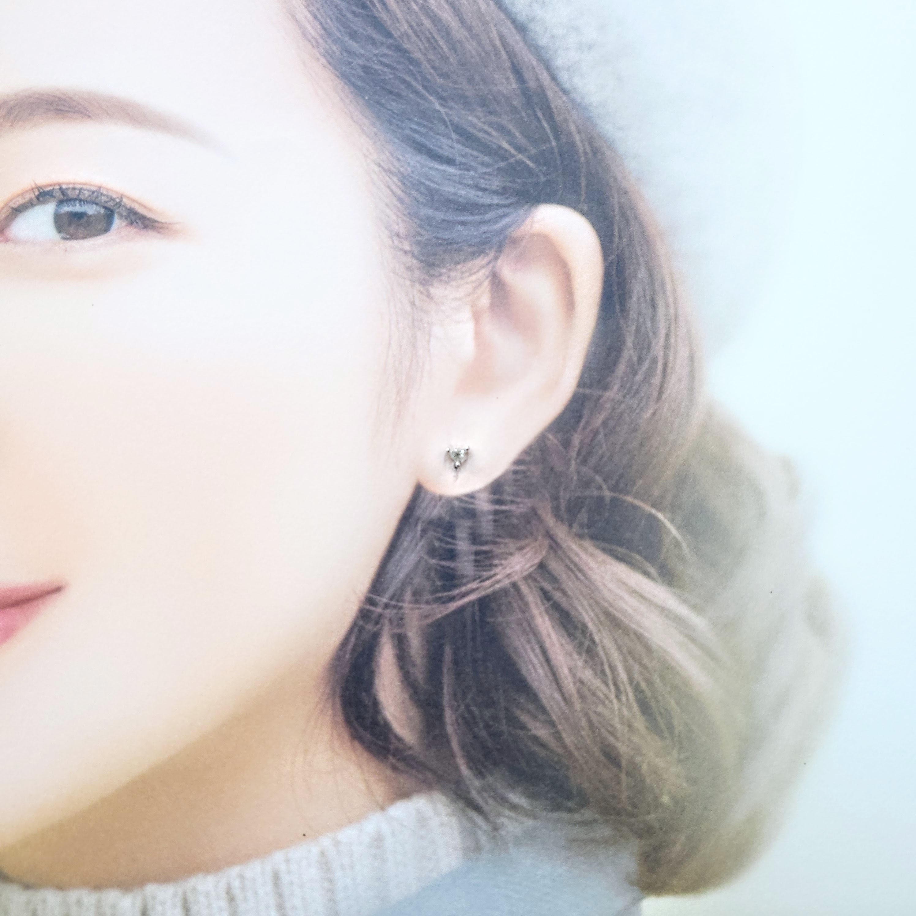 全新18K白金【主石18份心形鑽石】單耳環