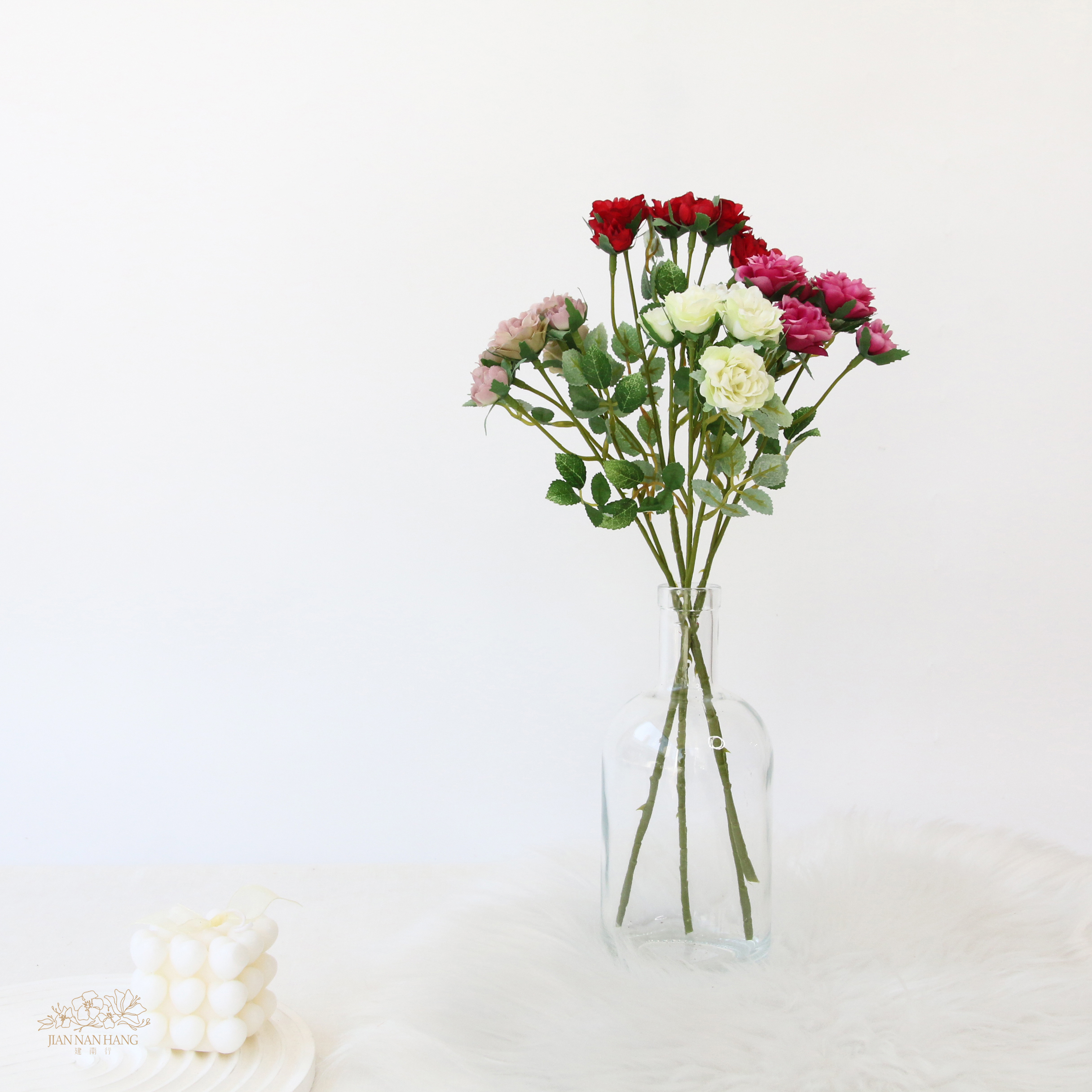 人造花 迷你玫瑰 4色