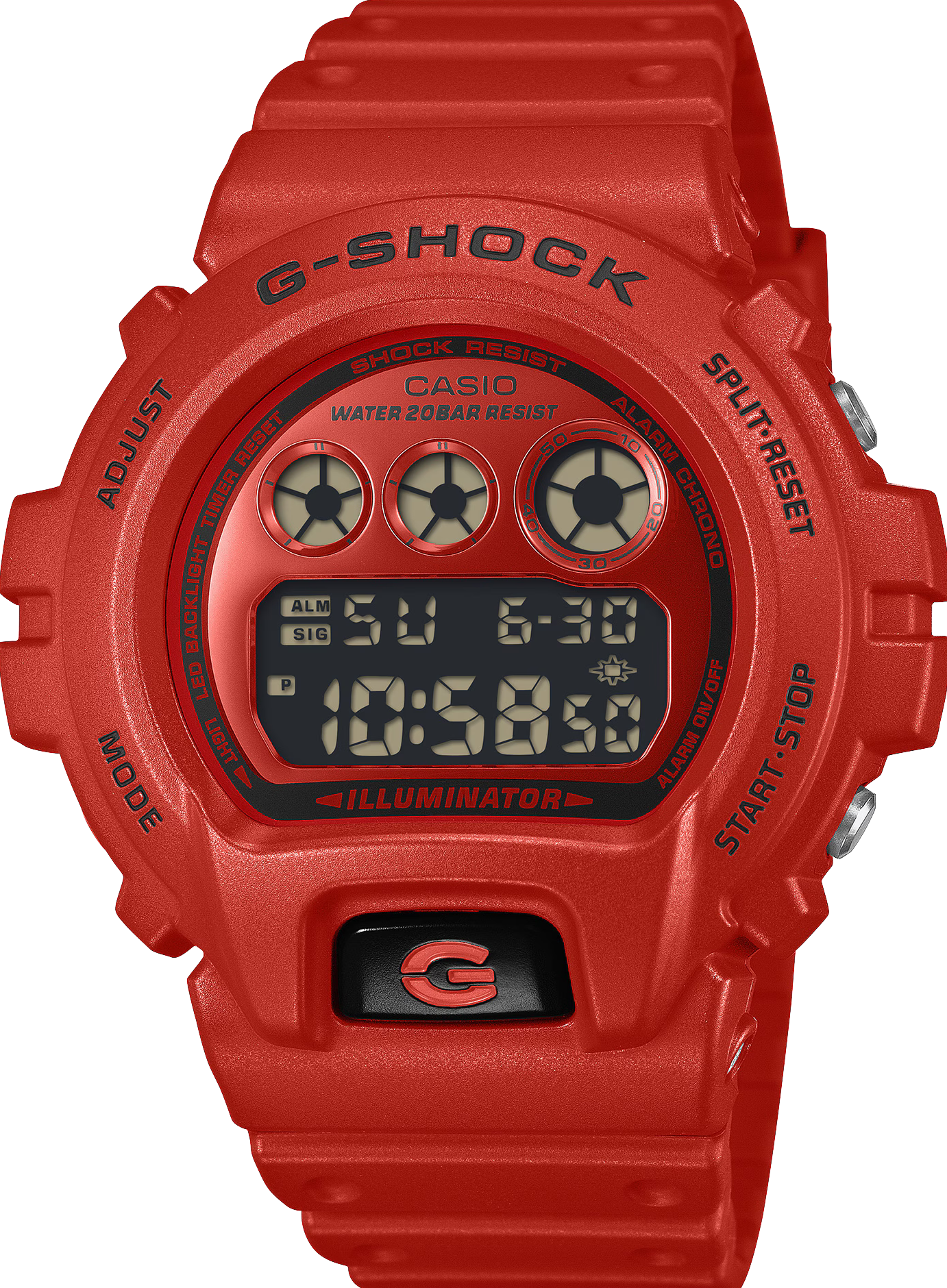 萬年鐘錶 - G-SHOCK  鮮豔色彩防震運動電子錶 DW-6900RRB-4 錶徑 : 50mm