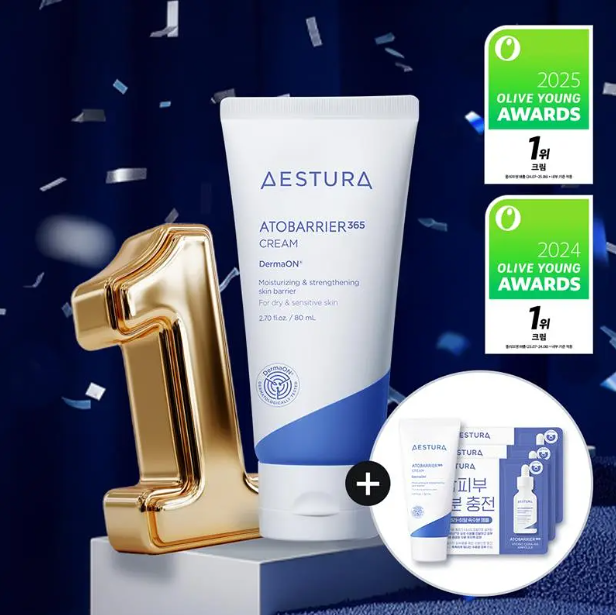 Aestura Atobarrier 365 Cream Ceramide Moisturizing and Soothing Face Cream 80ml (Includes 30ml face cream + 3ml HYDRO CERA-HA Moisturizing Ampoule)