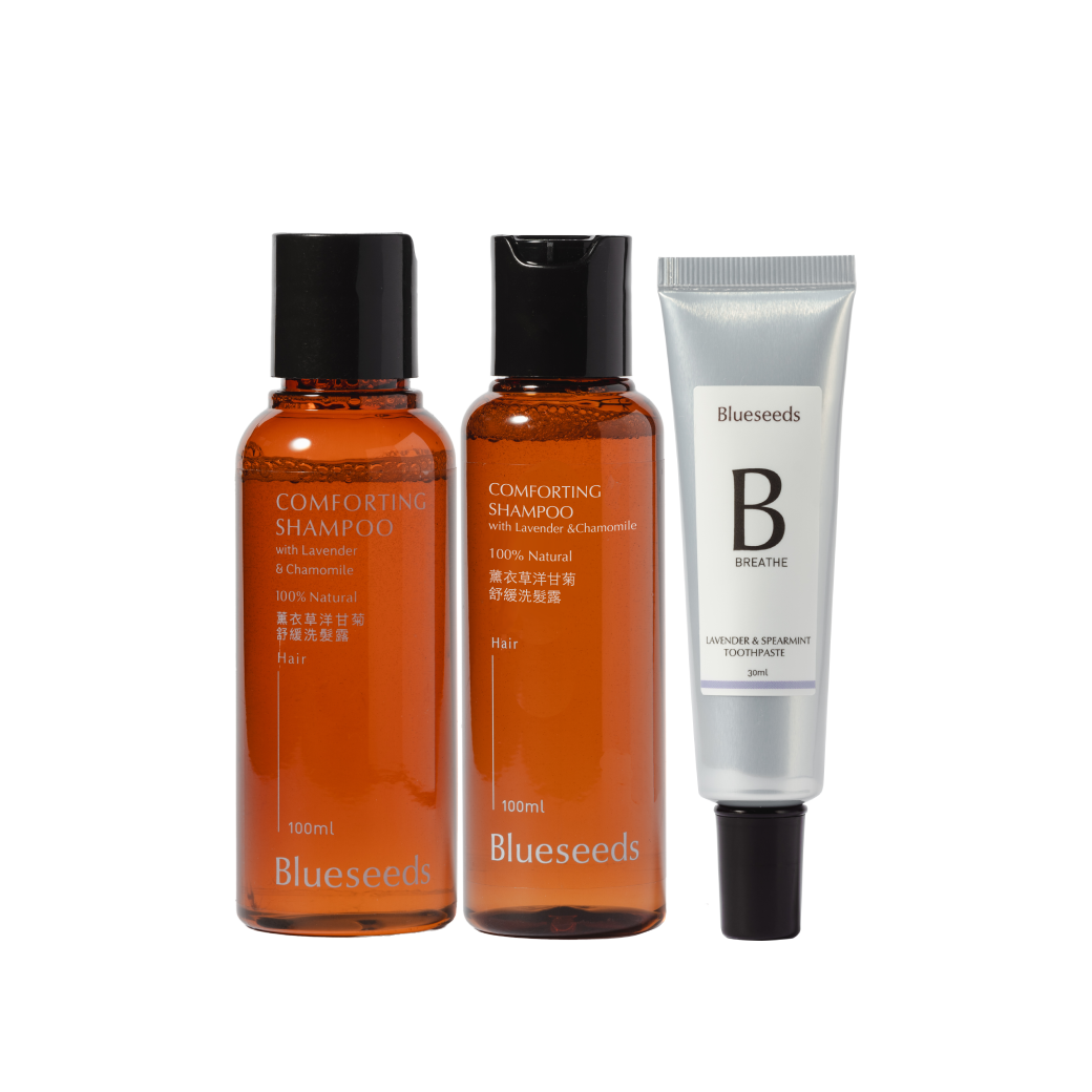 【新客洗沐組】薰衣草洋甘菊舒緩洗髮露100ml+薰衣草洋甘菊舒緩沐浴露100ml+薰衣草薄荷潔牙膏30ml