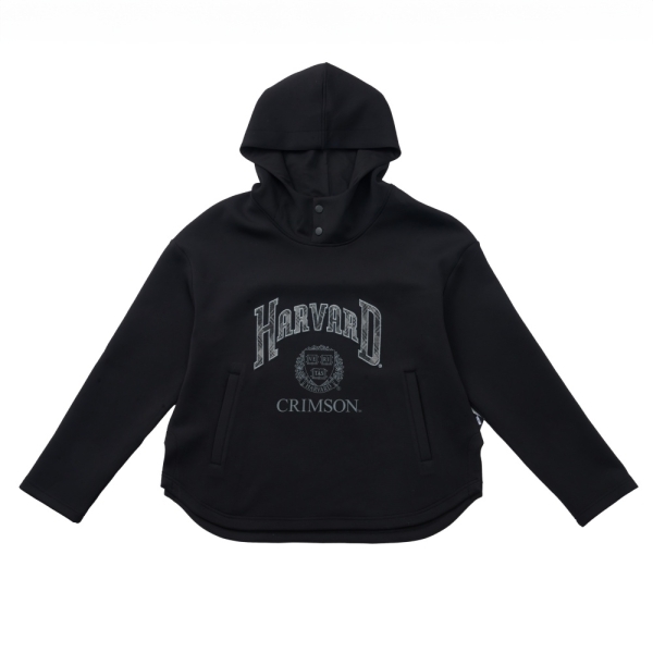 NCAA 帽T 黑 寬版 口袋 高領 長袖 女 7452105020