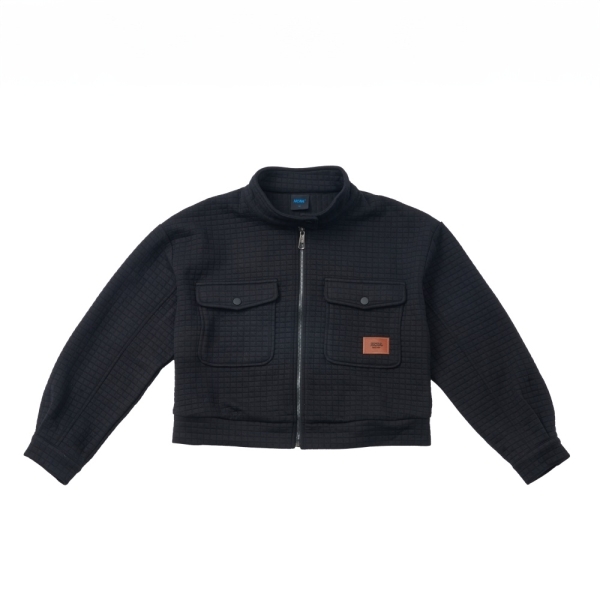 NCAA 外套 黑 落肩 泡芙 格紋夾克 女 7452140120