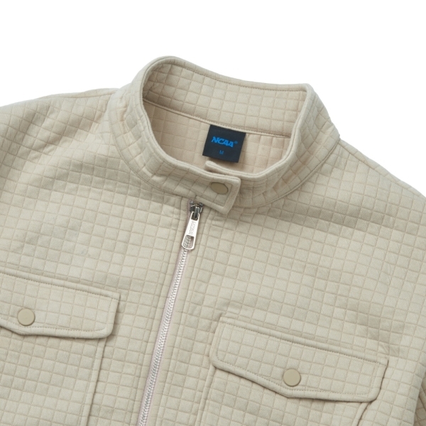 NCAA 外套 卡其 落肩 泡芙 格紋夾克 女 7452140131