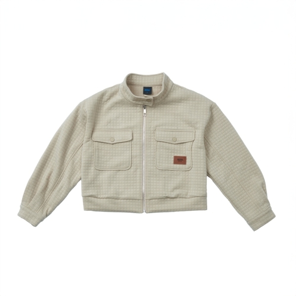 NCAA 外套 卡其 落肩 泡芙 格紋夾克 女 7452140131