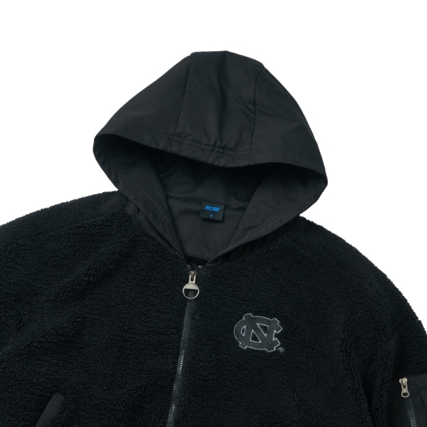 NCAA 外套 黑 落肩 羊羔毛 短版外套 女 7452140220