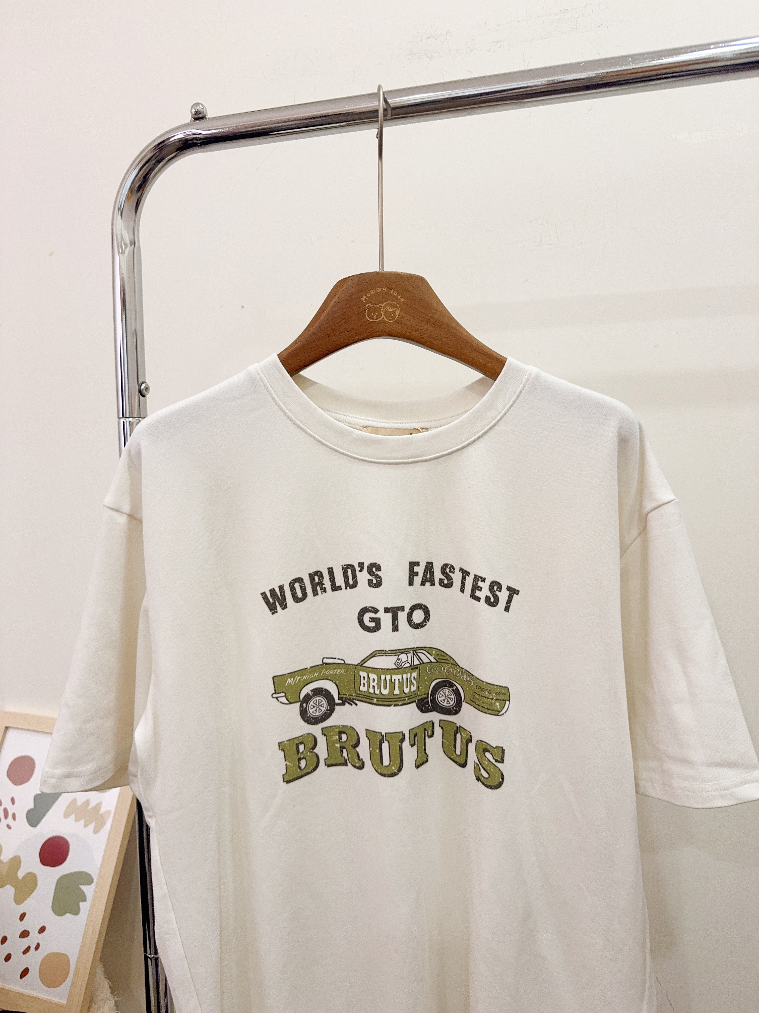 美式復古磨毛感車車短袖