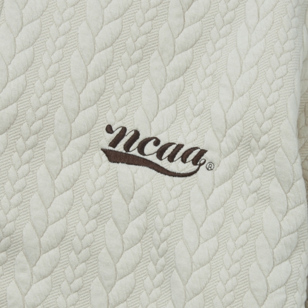 NCAA 外套 淺卡其棕 麻花編織 刺繡 落肩 棒球外套 中性 7455140131