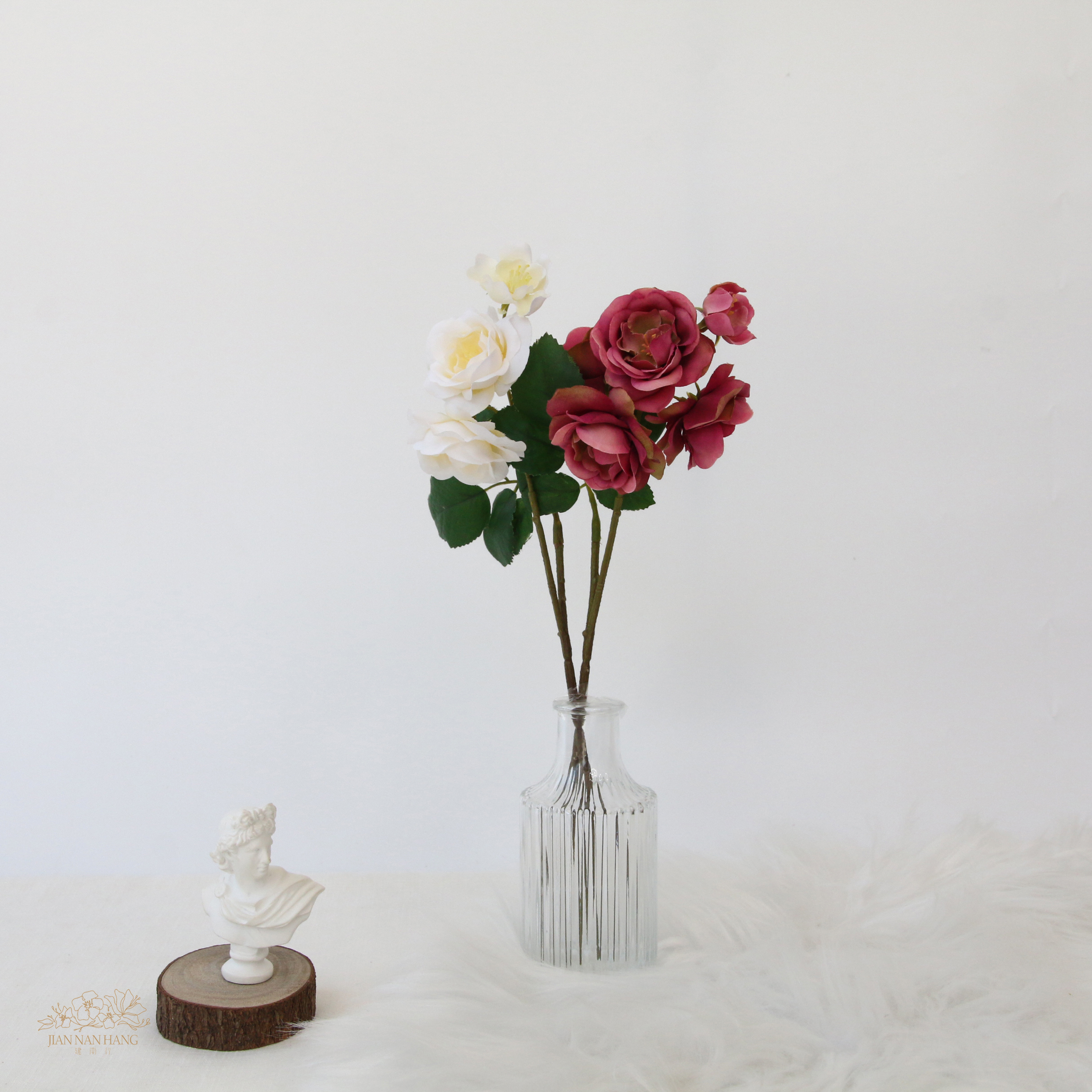 人造花 迷你褶邊玫瑰 2色