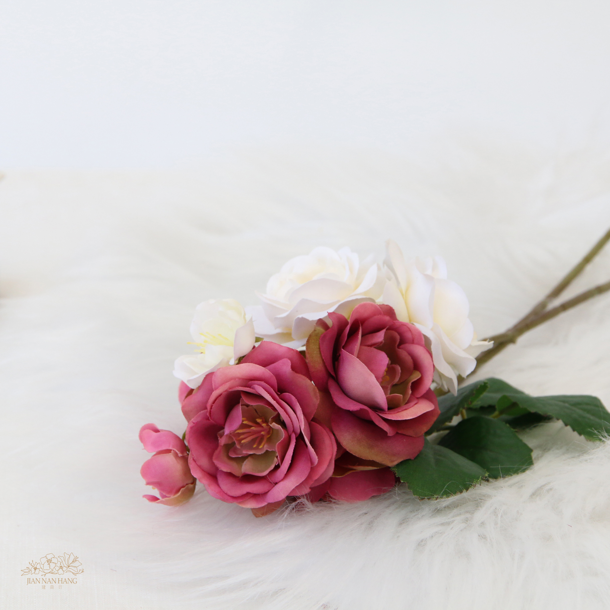 人造花 迷你褶邊玫瑰 2色