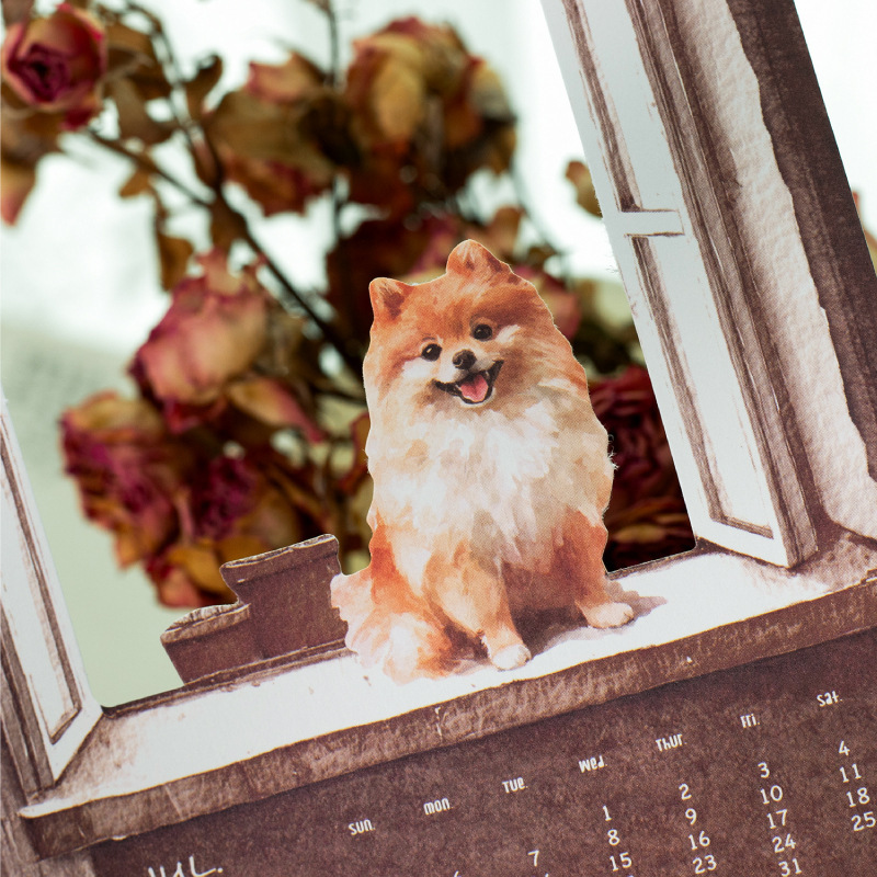 Yanji 2026 Cute Pet Die-Cut Desk Calendar