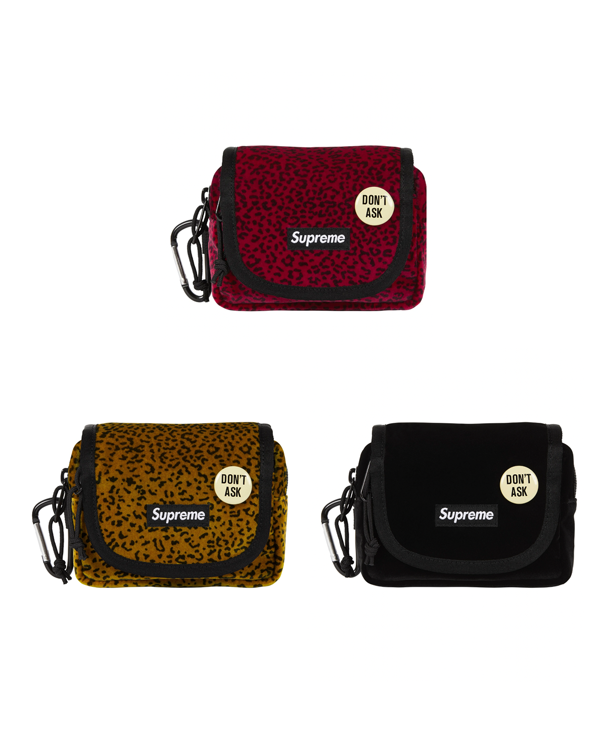 [Instock] Supreme FW25 Velvet Mini Pouch| (Black / Red / Gold)