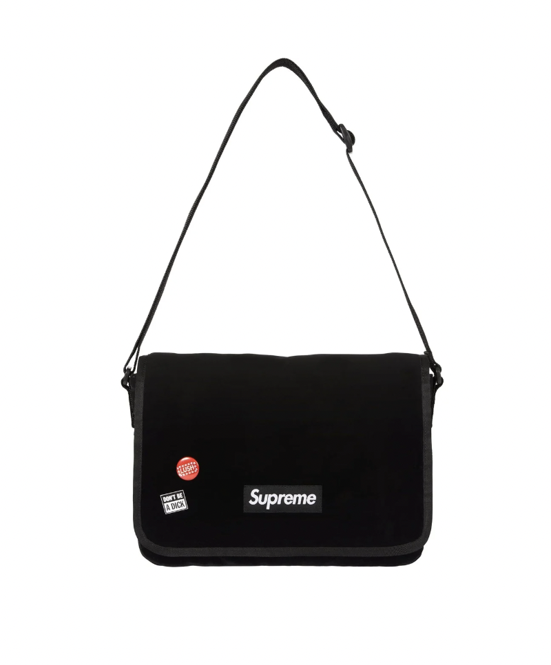 [Instock] Supreme FW25 Velvet Small Messenger Bag| (Black / Red / Gold)