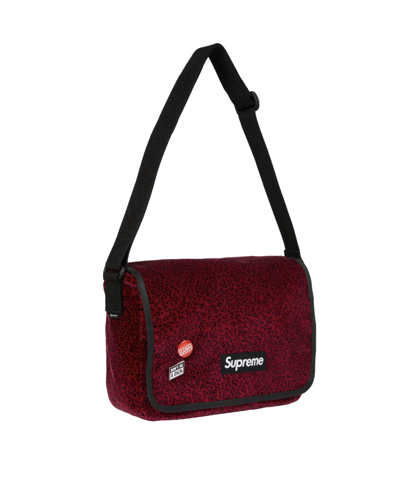 Supreme FW25 Velvet Small Messenger Bag| (Black / Red /