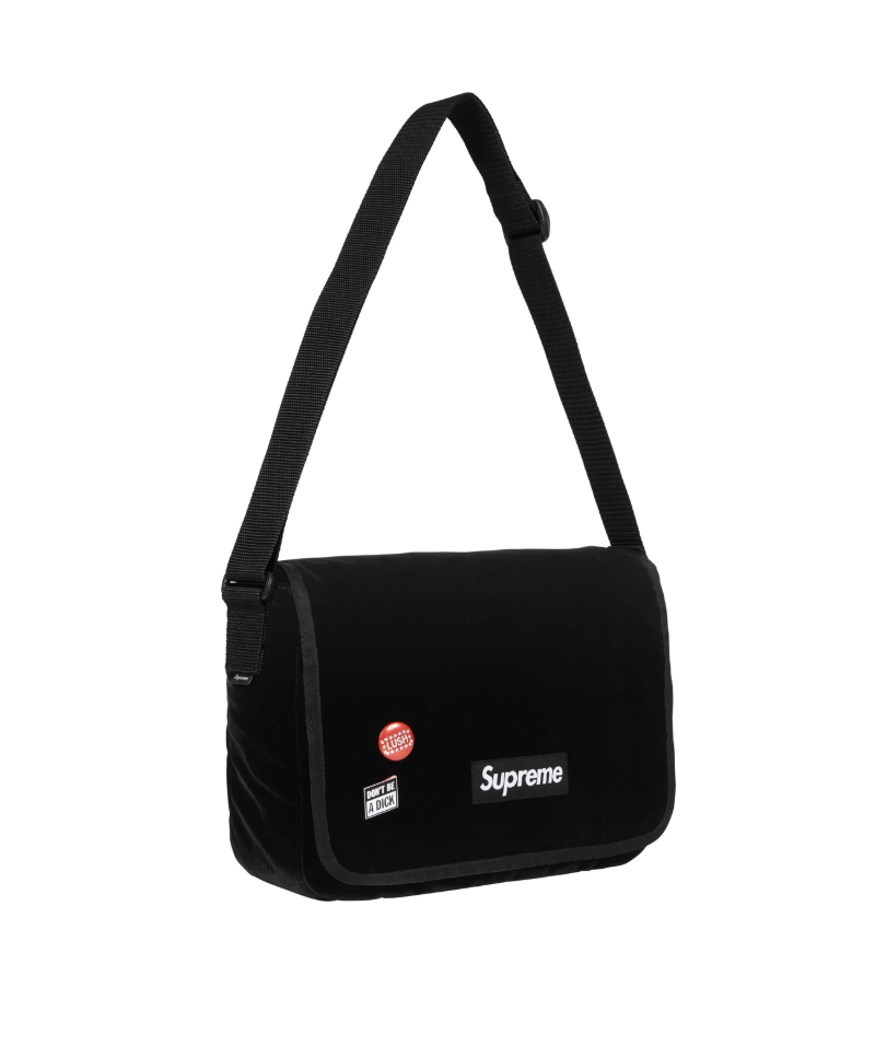 Supreme FW25 Velvet Small Messenger Bag| (Black / Red /