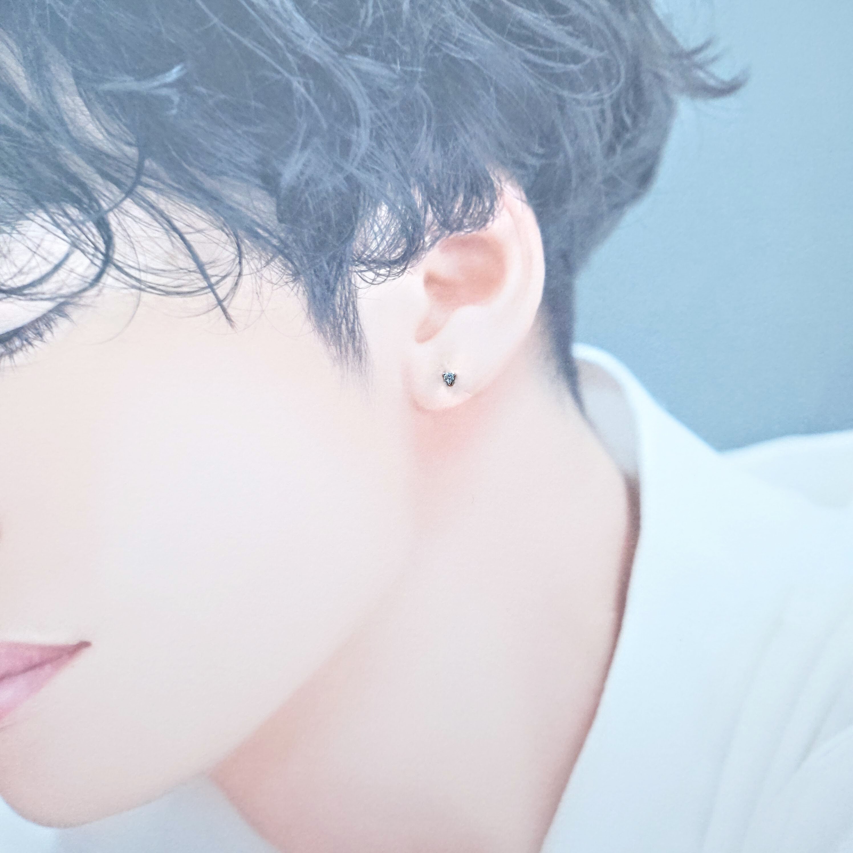 全新18K白金【主石4份鑽石】單耳環