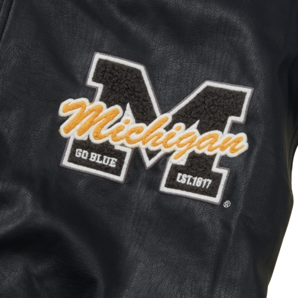 NCAA 外套 黑白 皮質 落肩 棒球外套 中性 7455144220